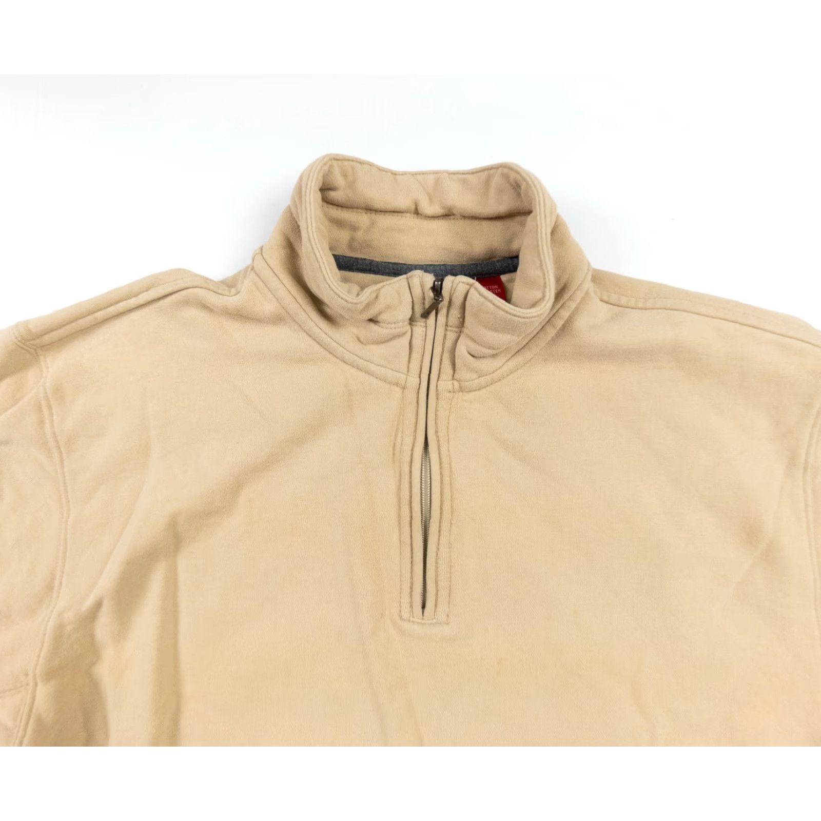 Izod IZOD Sweatshirt Men's Large Beige Quarter Zip Pullover Mock Neck Adult Sweater Size US L / EU 52-54 / 3 - 2 Thumbnail