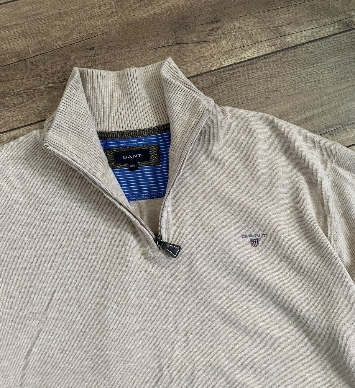 Gant Gant 1/4 Zip Cotton Sweater Pullover Size US XXL / EU 58 / 5 - 7 Thumbnail