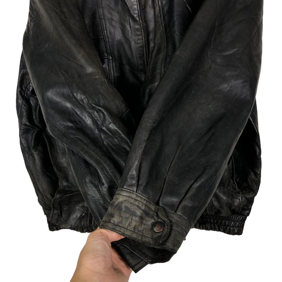 Japanese Brand Vintage Bomber Leather Jacket Biker Wear Issey Miyake Japan Size US M / EU 48-50 / 2 - 12 Thumbnail