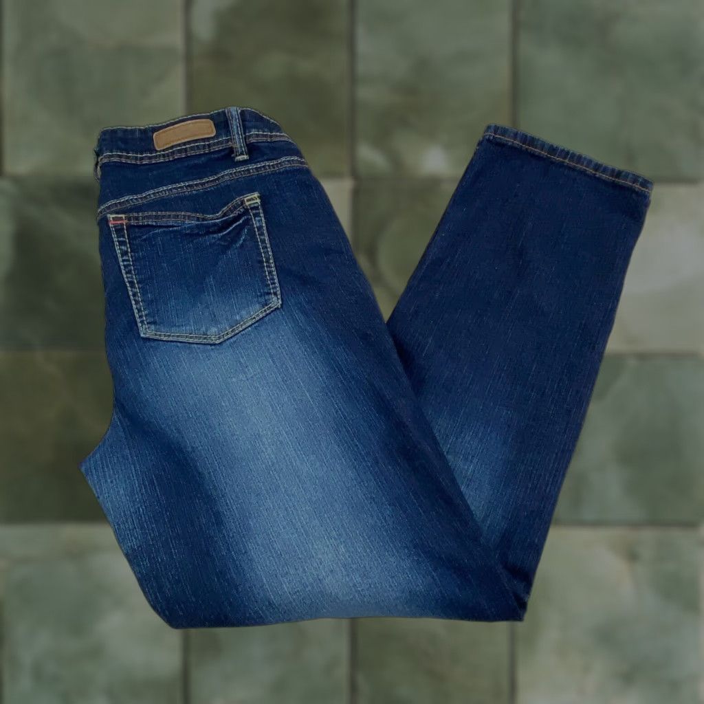 Vintage What About Me Womens Dark Wash Distressed Bootcut Jeans Juniors 11 Blue Size 32" / US 10 / IT 46 - 1 Thumbnail