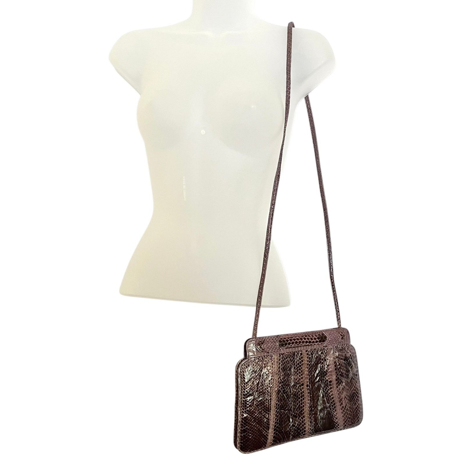 Mary McFadden × Vintage Vintage Mary McFadden Purple Snake Shoulder Bag Crossbody Size ONE SIZE - 3 Thumbnail