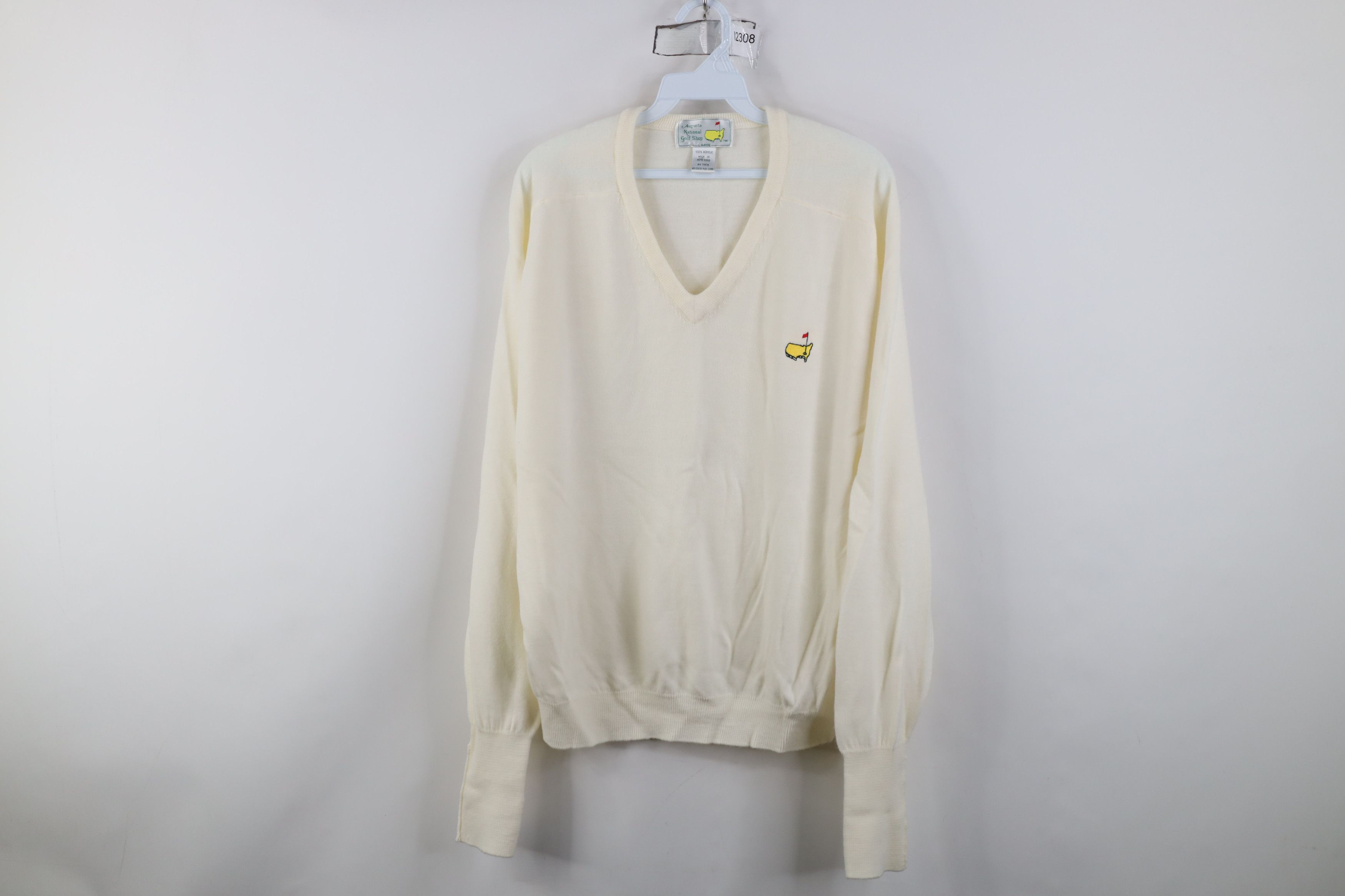 Vintage Vintage 90s Augusta National Golf Shop Knit Sweater Cream Size US L / EU 52-54 / 3 - 1 Thumbnail