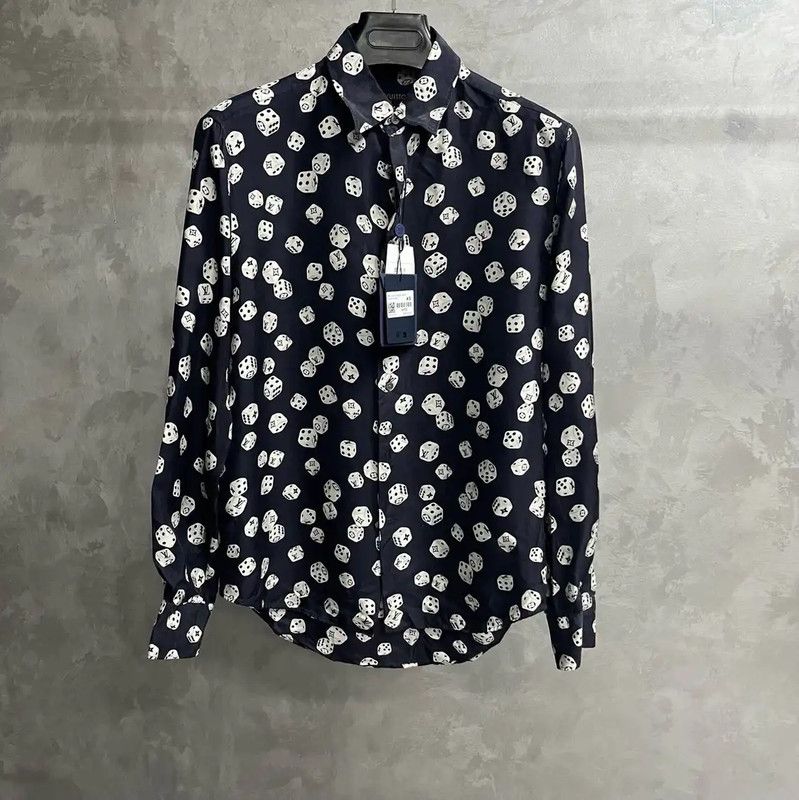 Louis Vuitton Louis Vuitton Blue Men's Silk Shirt 0089 Size US XS / EU 42 / 0 - 1 Thumbnail