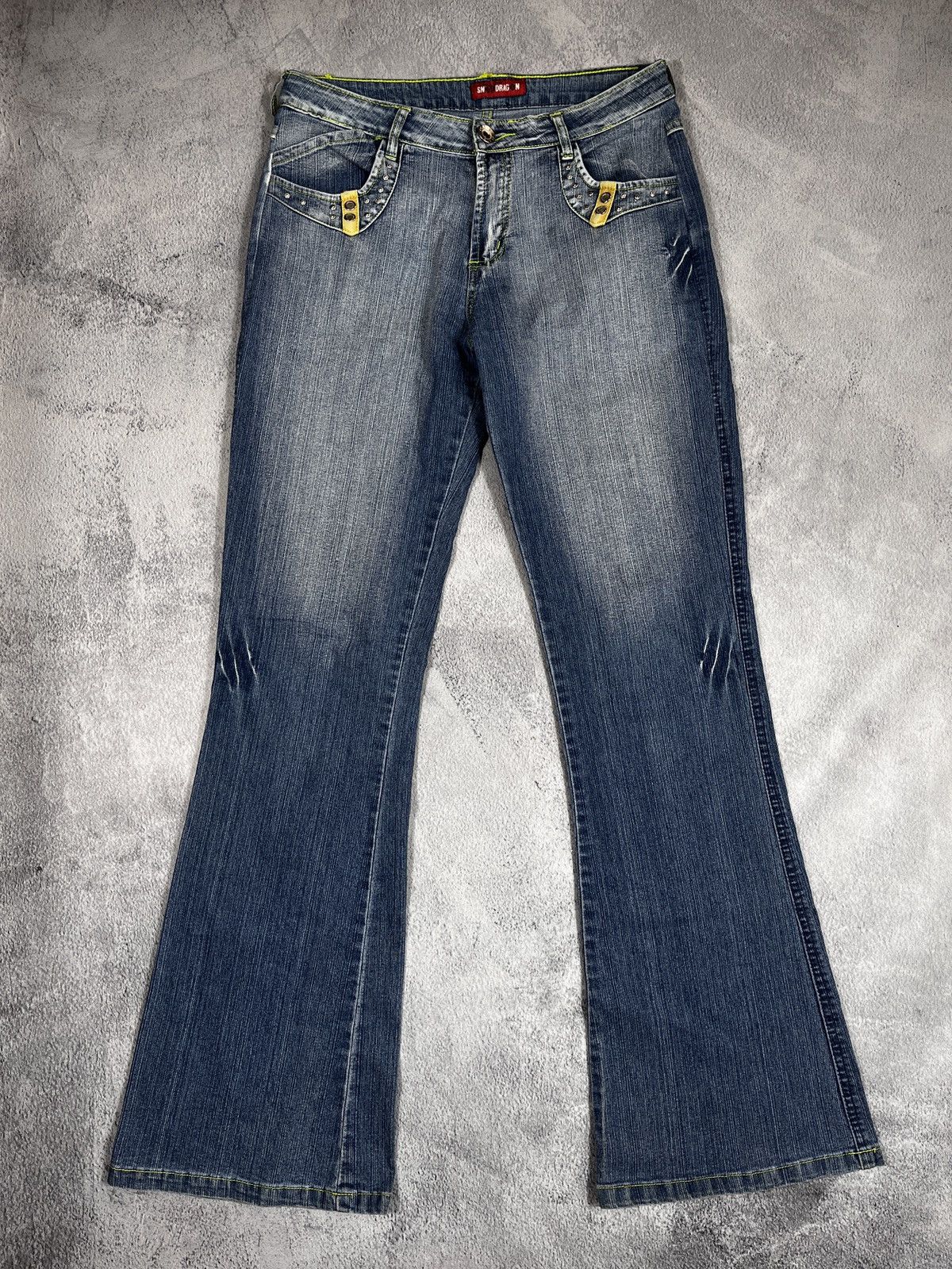 Vintage Vintage Y2K low rise Flared denim pants trousers size 28 Size 28" / US 6 / IT 42 - 1 Thumbnail