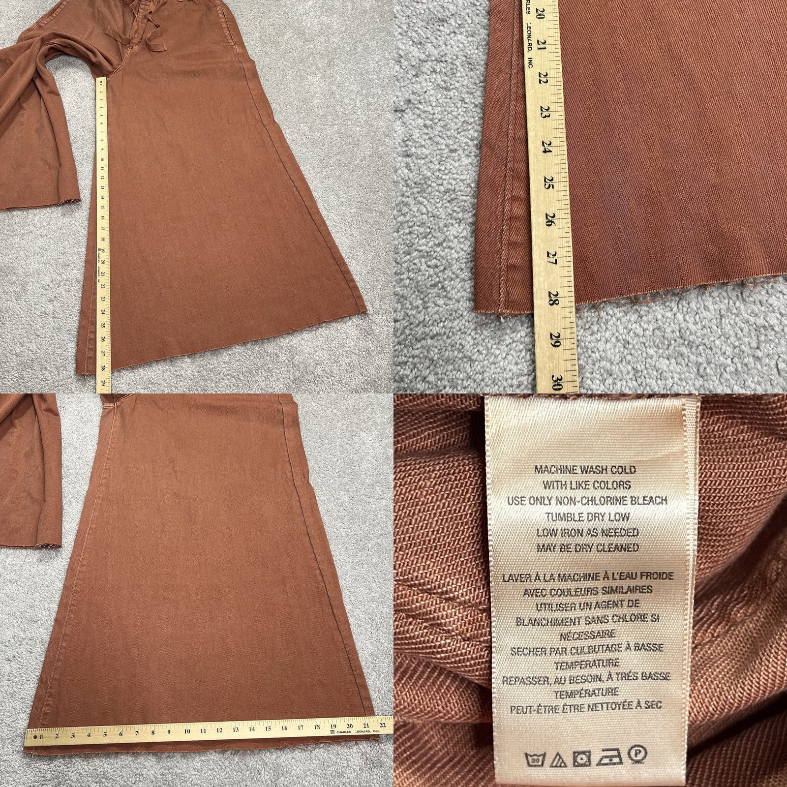 Free People VINTAGE Free People We The Free Pants High Rise Ultra Wide Leg Clover Copper NWT Size 36" / US 14 / IT 50 - 10 Thumbnail