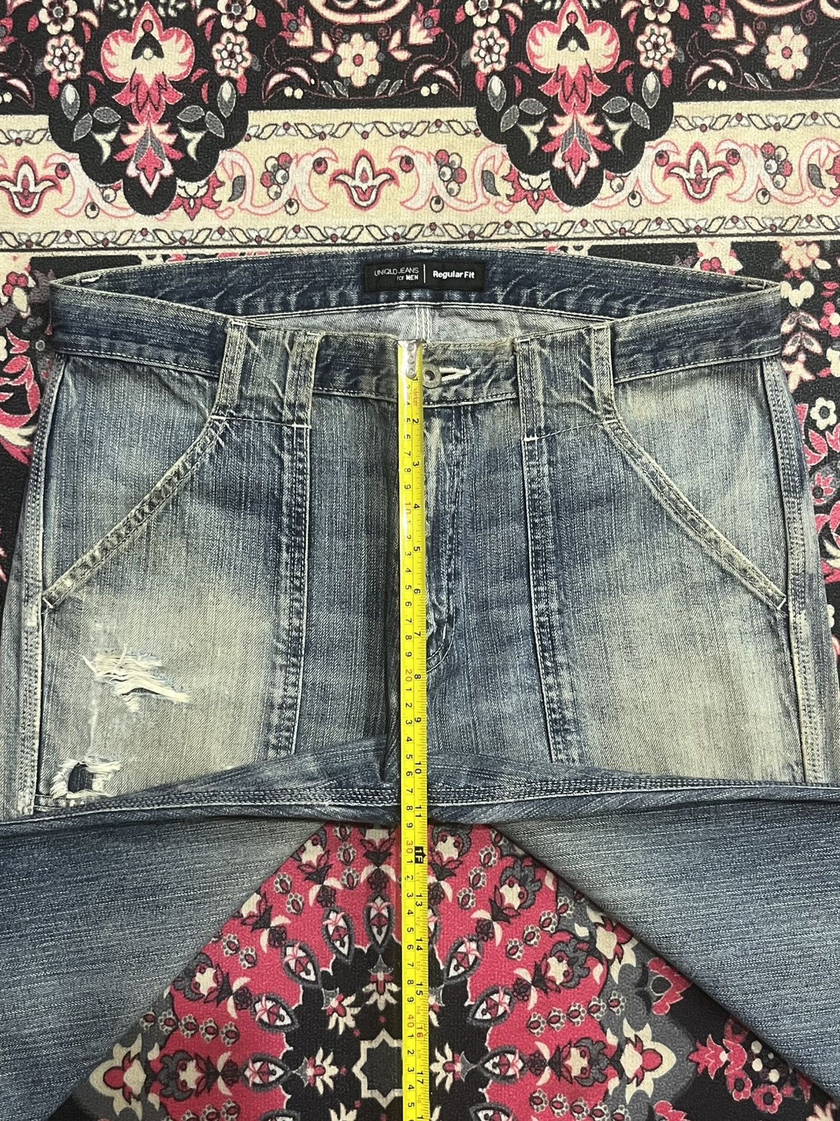 Undercover × Uniqlo Vintage Uniqlo Fatigue Distressed Regular Fit Blue Jeans Size US 34 / EU 50 - 12 Thumbnail