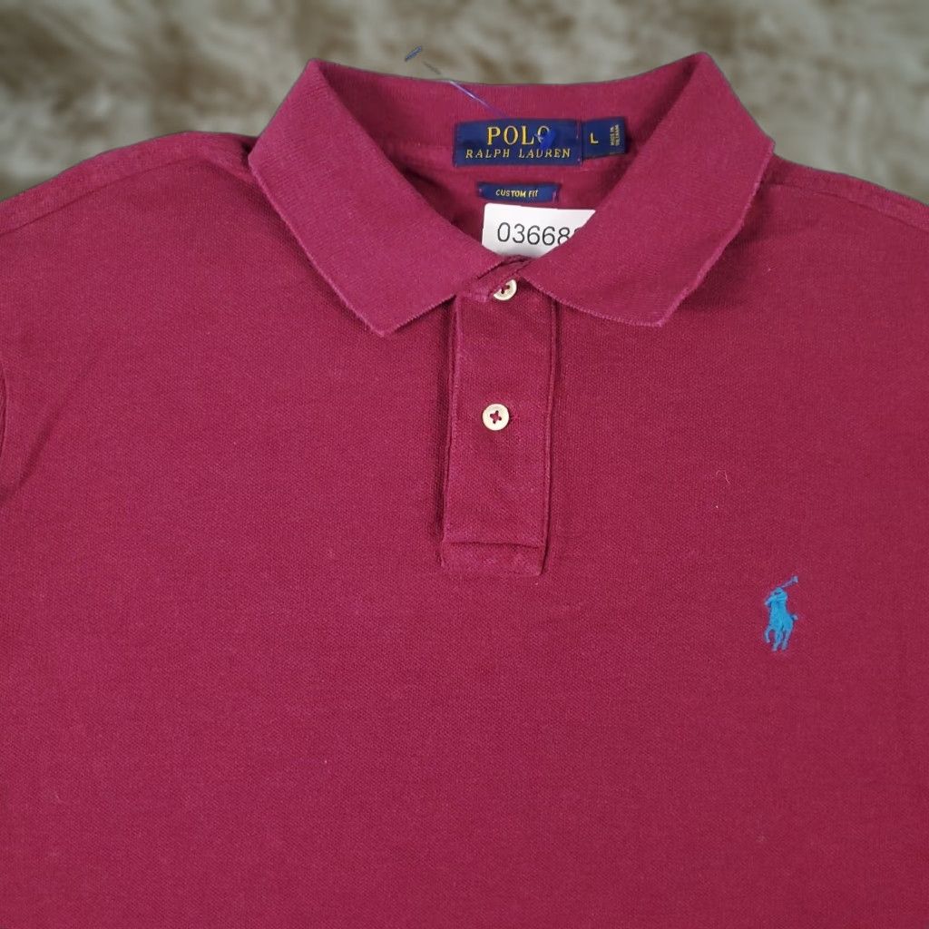 Ralph Lauren VINTAGE Ralph Lauren Polo Shirt Mens Large Magenta Pony Casual Short Sleeve Size US L / EU 52-54 / 3 - 1 Thumbnail