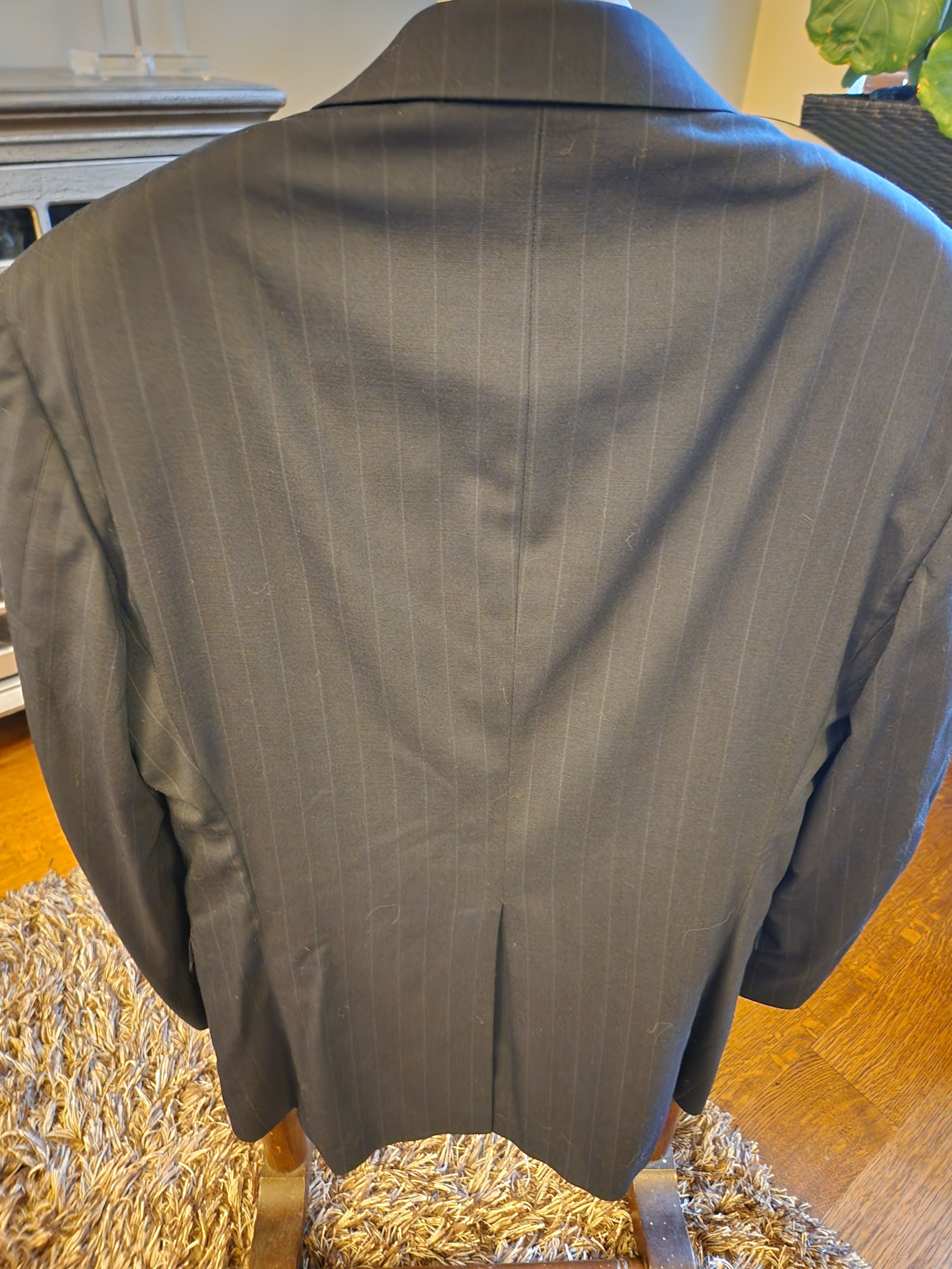 Vintage Vintage 90's Harold Powell 100% Wool Blue Pinstripe Suit Size 44L - 3 Thumbnail