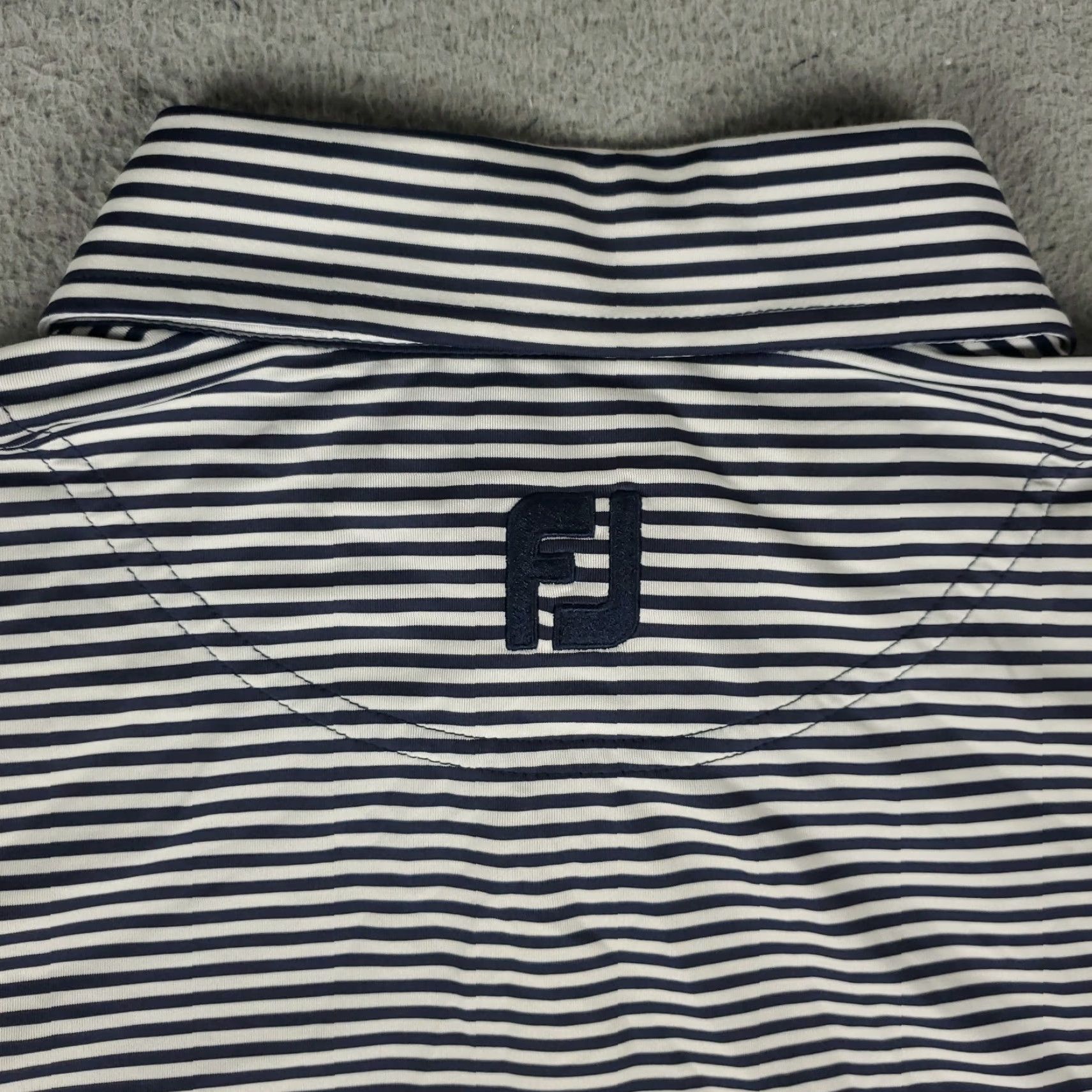 Footjoy FJ Polo Shirt Mens XL Blue Striped Golf Casual Short Sleeve Shirt Size US XL / EU 56 / 4 - 4 Thumbnail