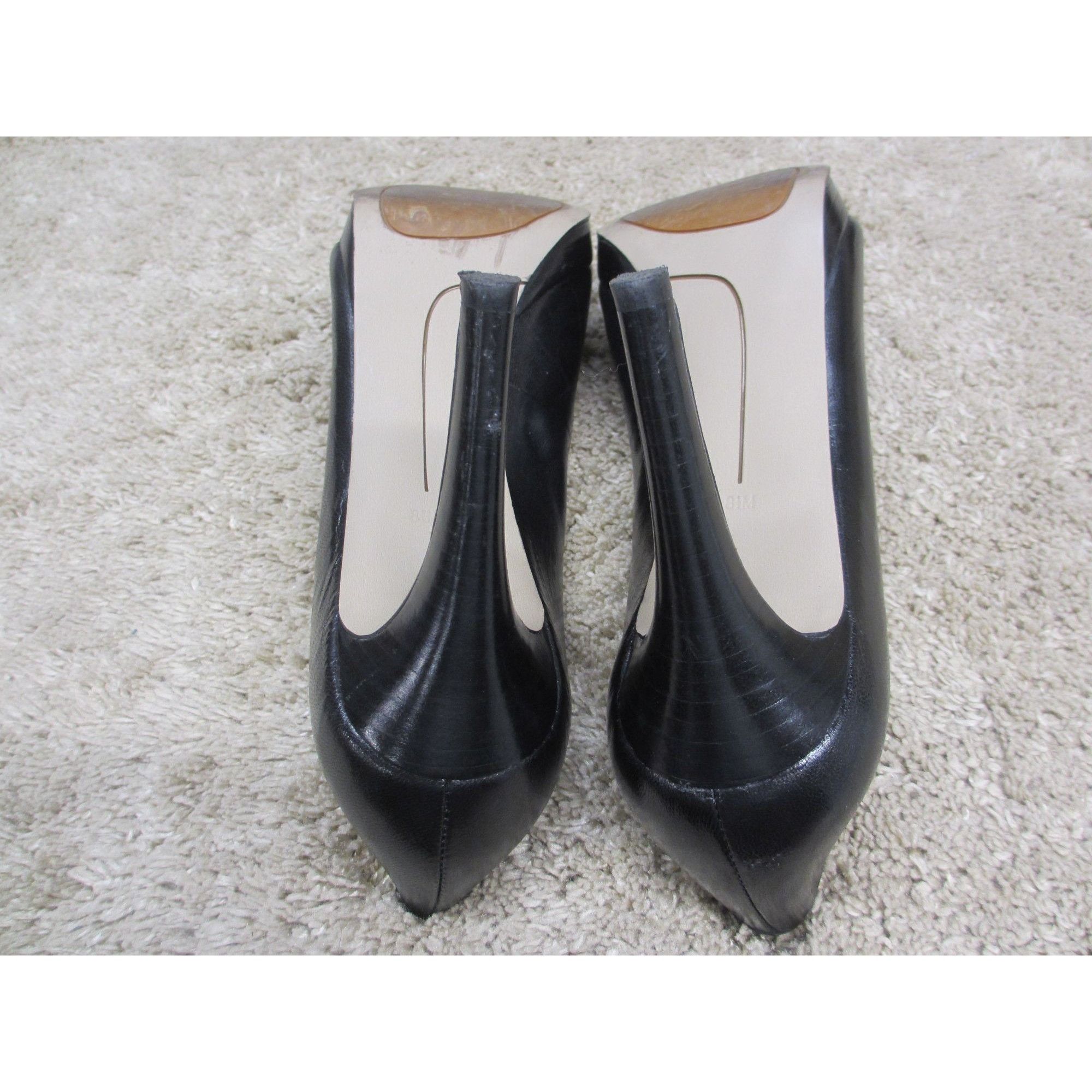 Nine West NINE WEST NWBEAUTIE PLATFORM BLACK LEATHER HEELS 8.5 MEDIUM Size US 8.5 / IT 38.5 - 12 Thumbnail