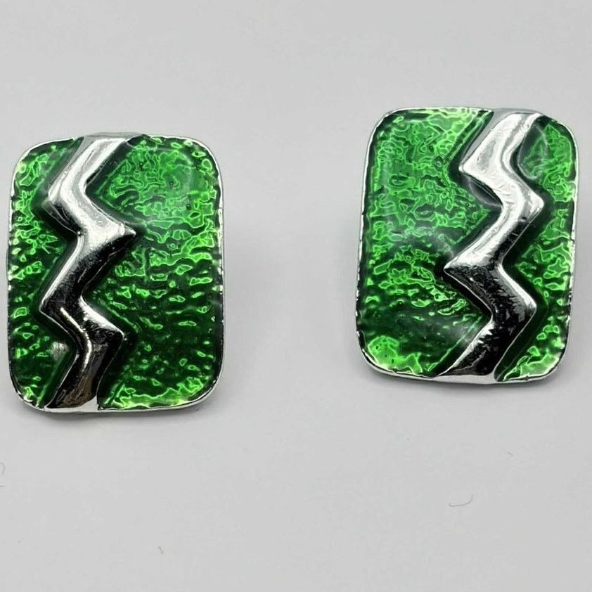 Other Green & Silver Lighting Earrings Size ONE SIZE - 3 Thumbnail