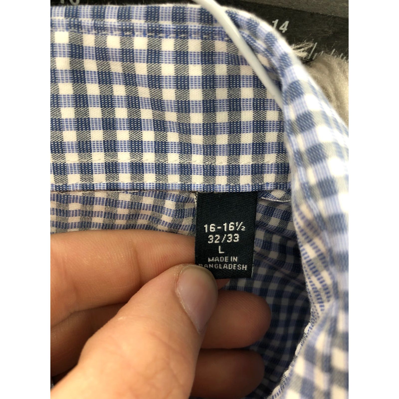 Arrow Arrow Shirt L Mens Long Sleeve Button Down Collar Blue Gingham Check Size US L / EU 52-54 / 3 - 7 Thumbnail