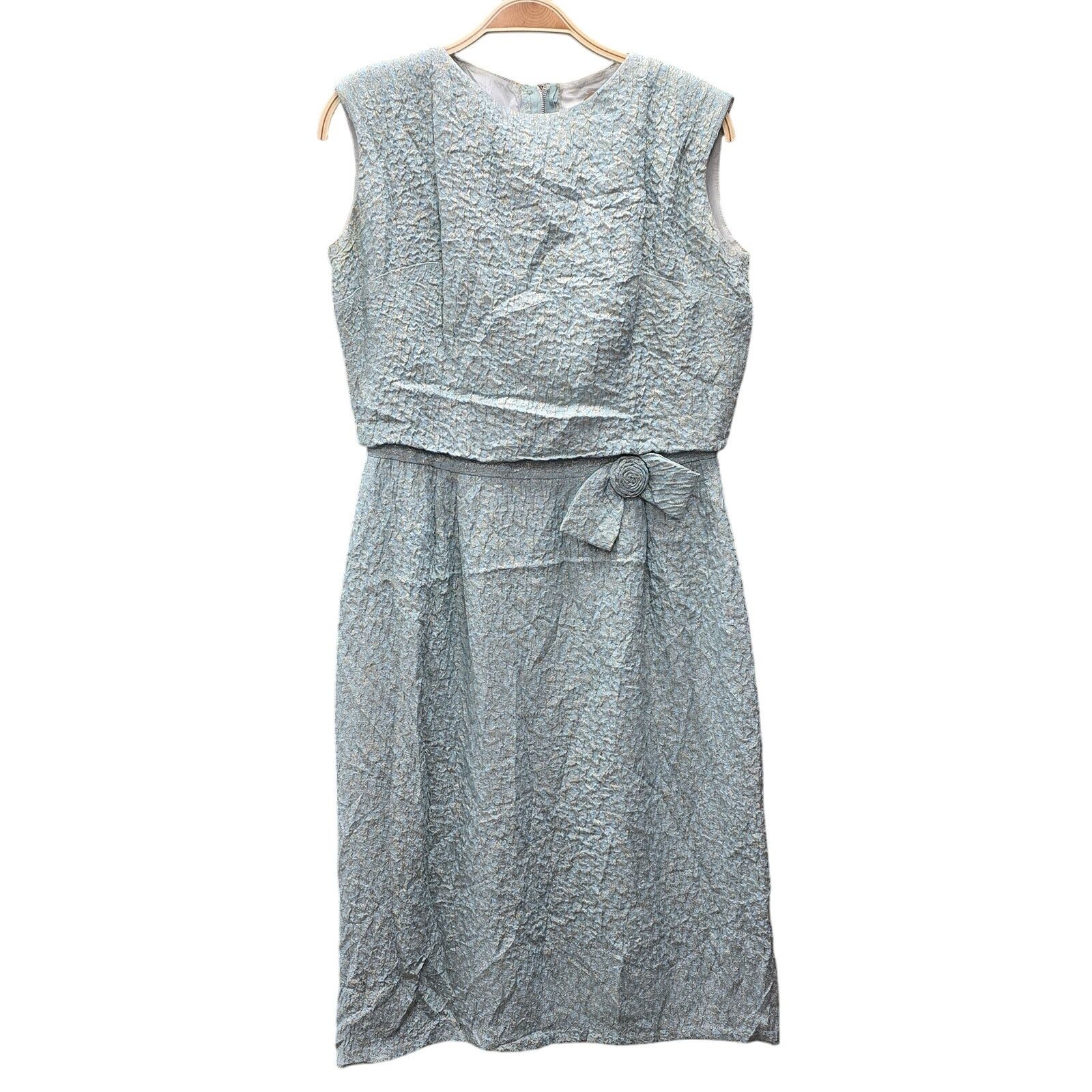 Vintage Vintage Ardley New York Brocade Rosette Formal Dress, Teal Size M / US 6-8 / IT 42-44 - 9 Thumbnail