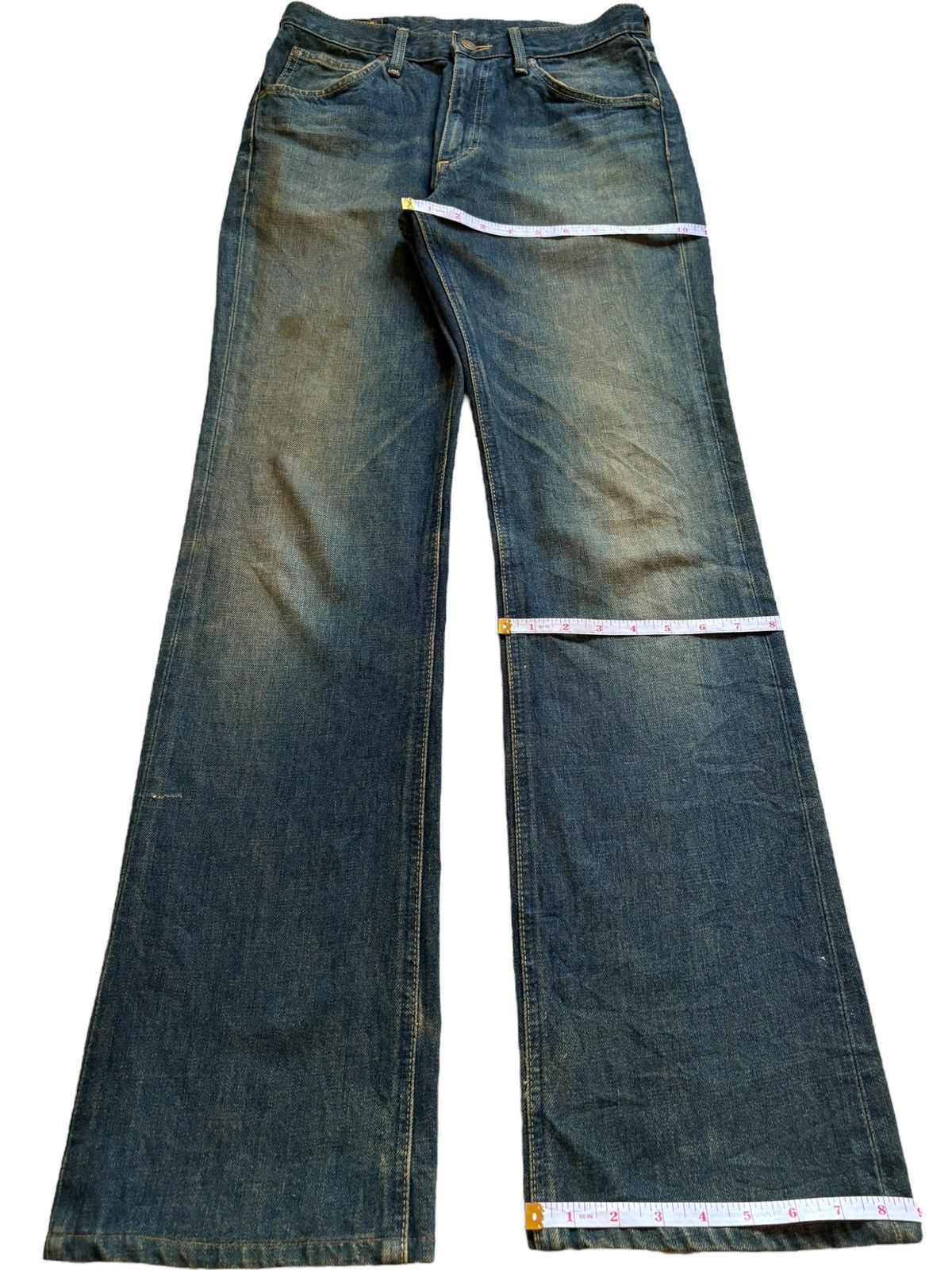 Lee Vintage Japanese Lee Sanforized Mud Wash Distress Flare Jean Size US 29 - 15 Thumbnail