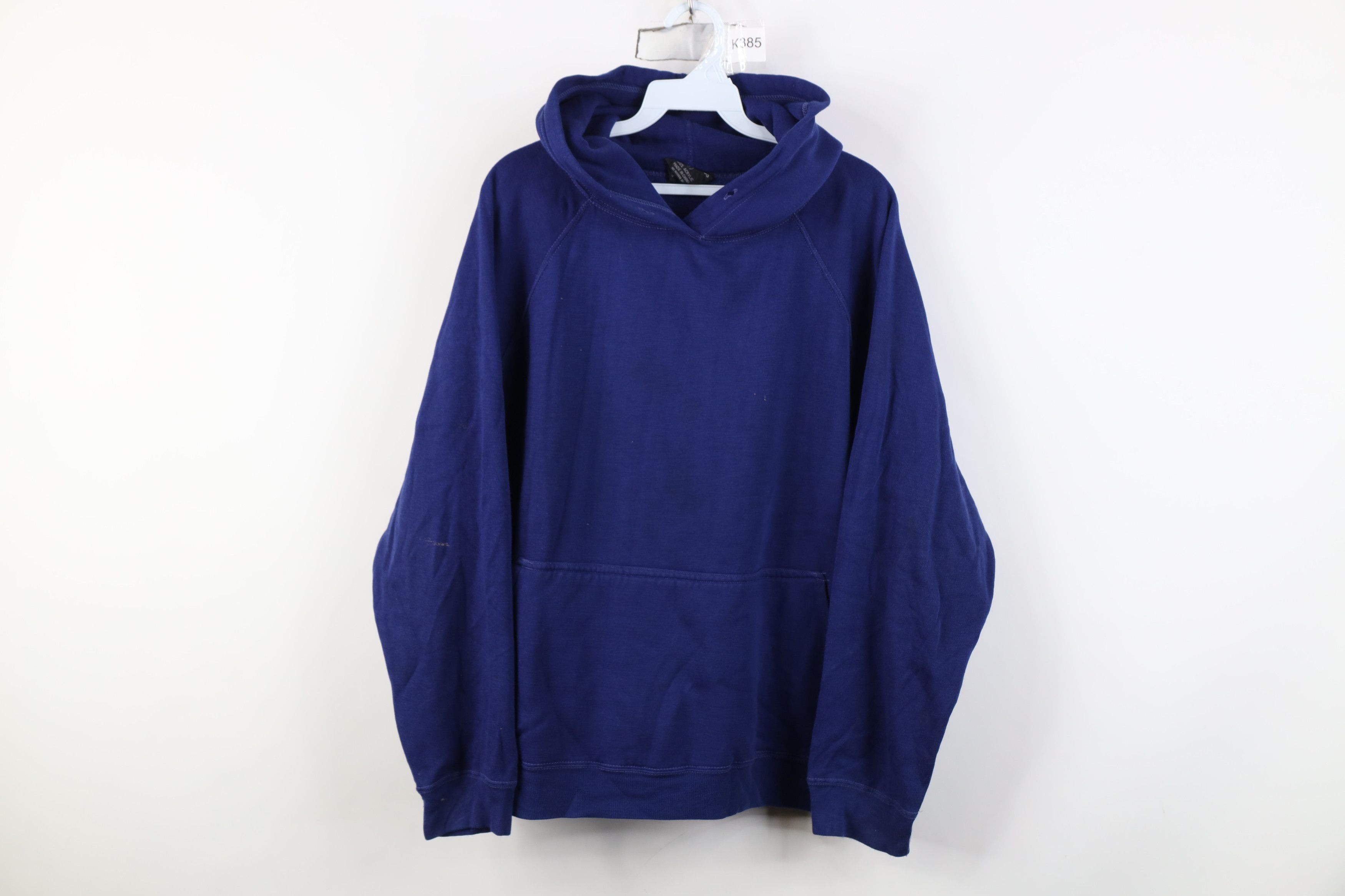 Vintage Vintage 70s 80s Streetwear Blank Hoodie Sweatshirt Blue Size US L / EU 52-54 / 3 - 1 Thumbnail