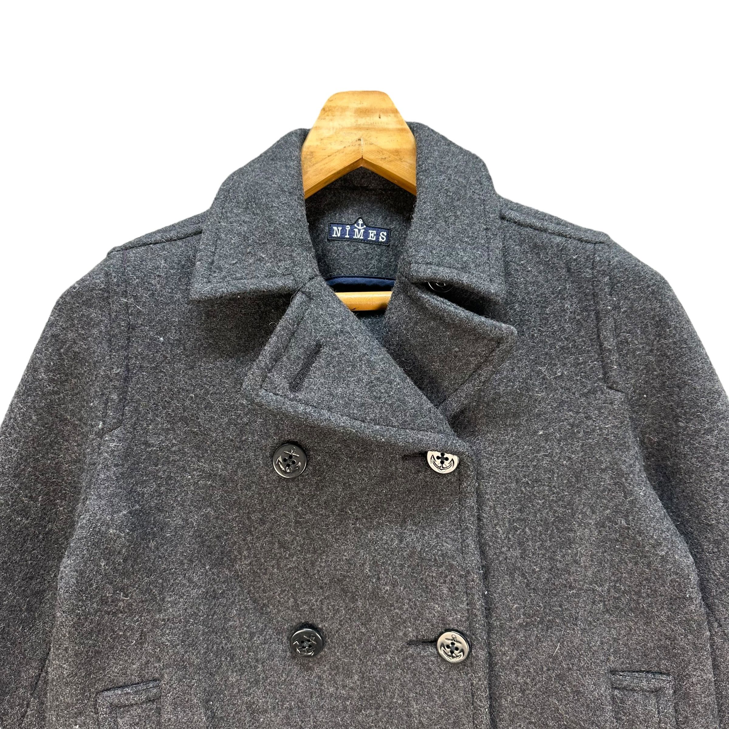 Japanese Brand NIMES Wool Double Breasted Coat #A48-1125 Size S / US 4 / IT 40 - 2 Thumbnail
