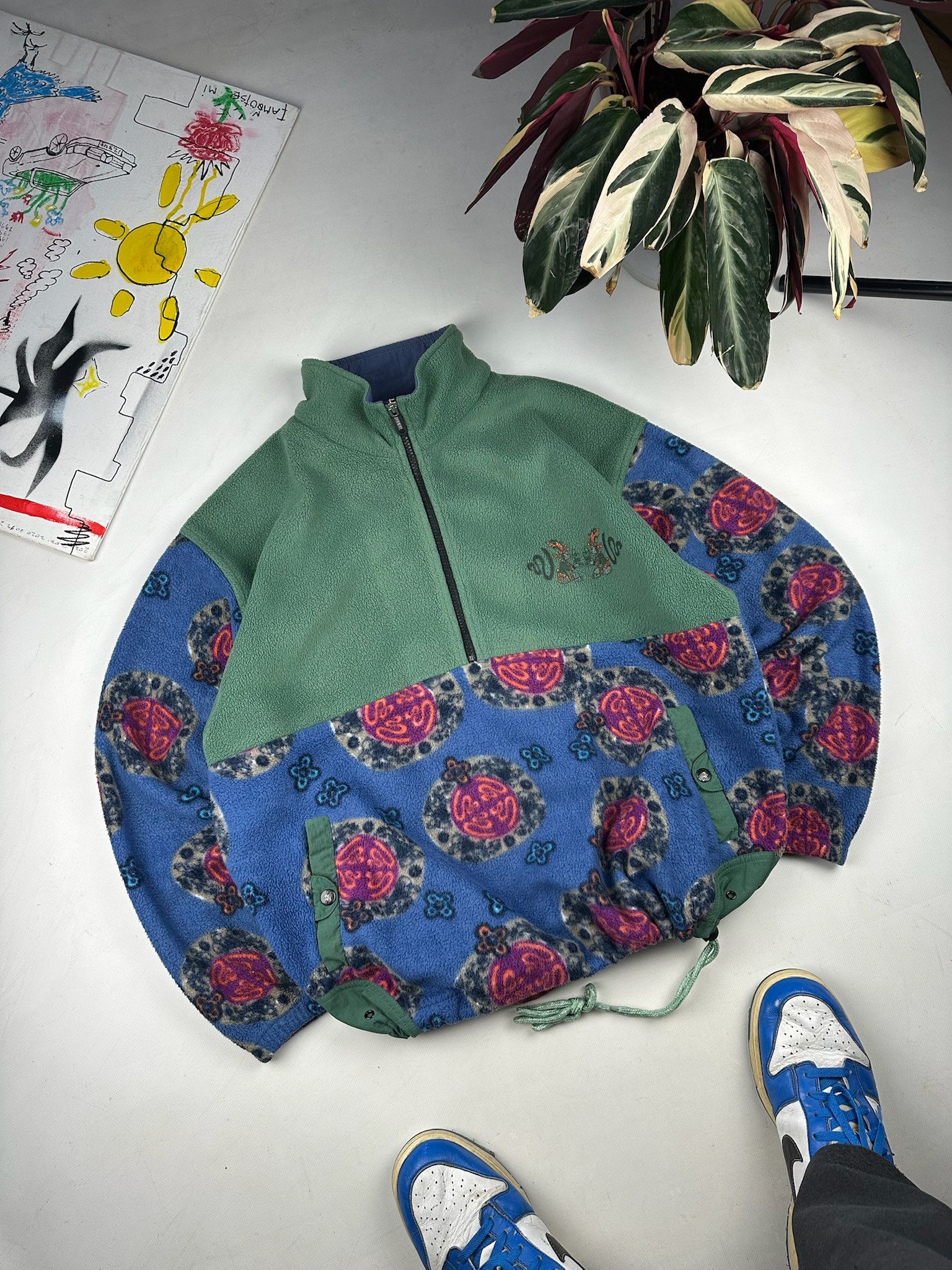 Adidas Vintage Adidas Fleece Sweatshirt Jacket 1/4 Zip Print Size US M / EU 48-50 / 2 - 4 Thumbnail