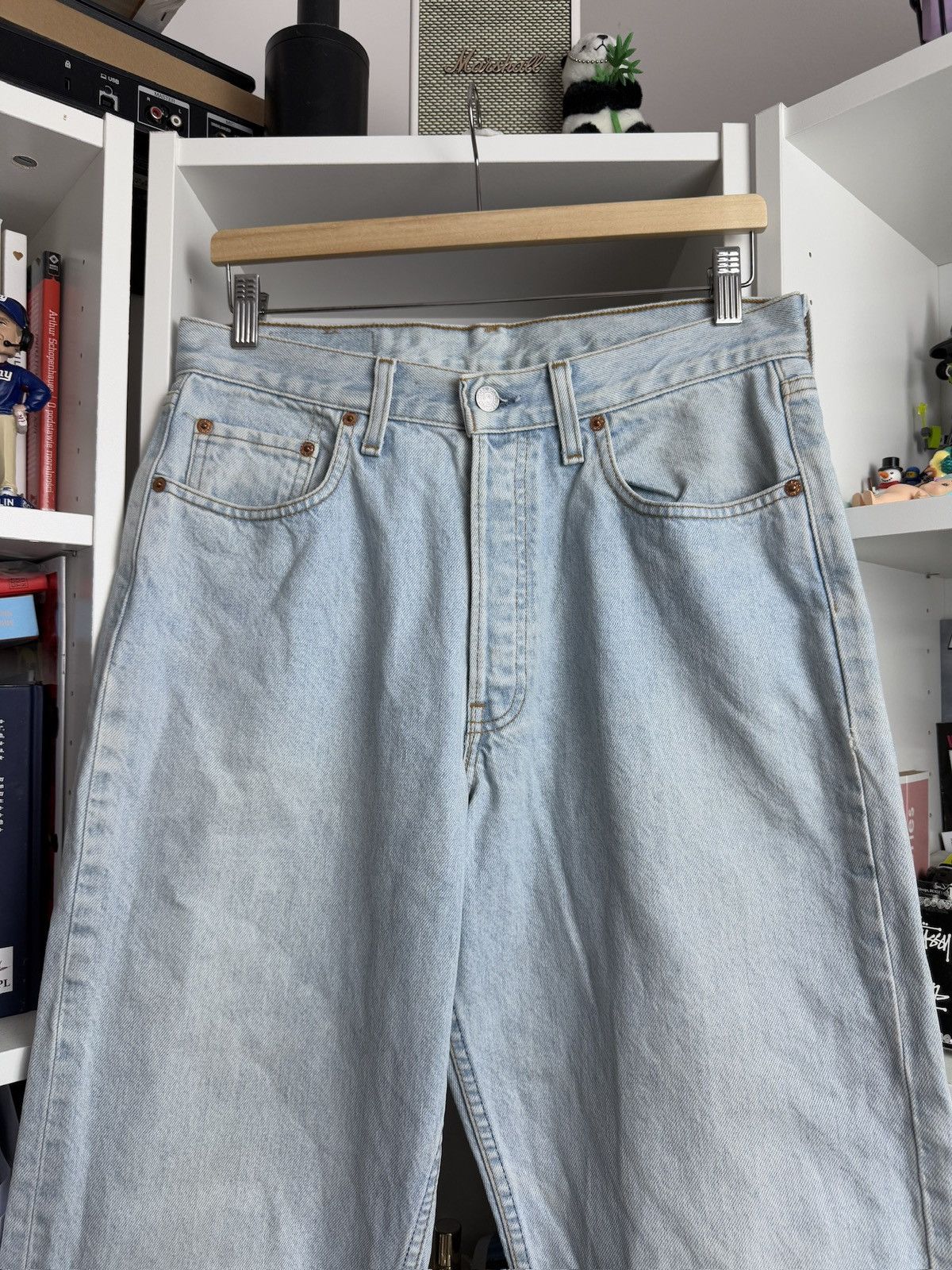 Levi's × Levi's Vintage Clothing × Vintage Vintage 90s Levi’s 527 wide leg babyblue denim pants 33x32 Size US 33 - 3 Thumbnail