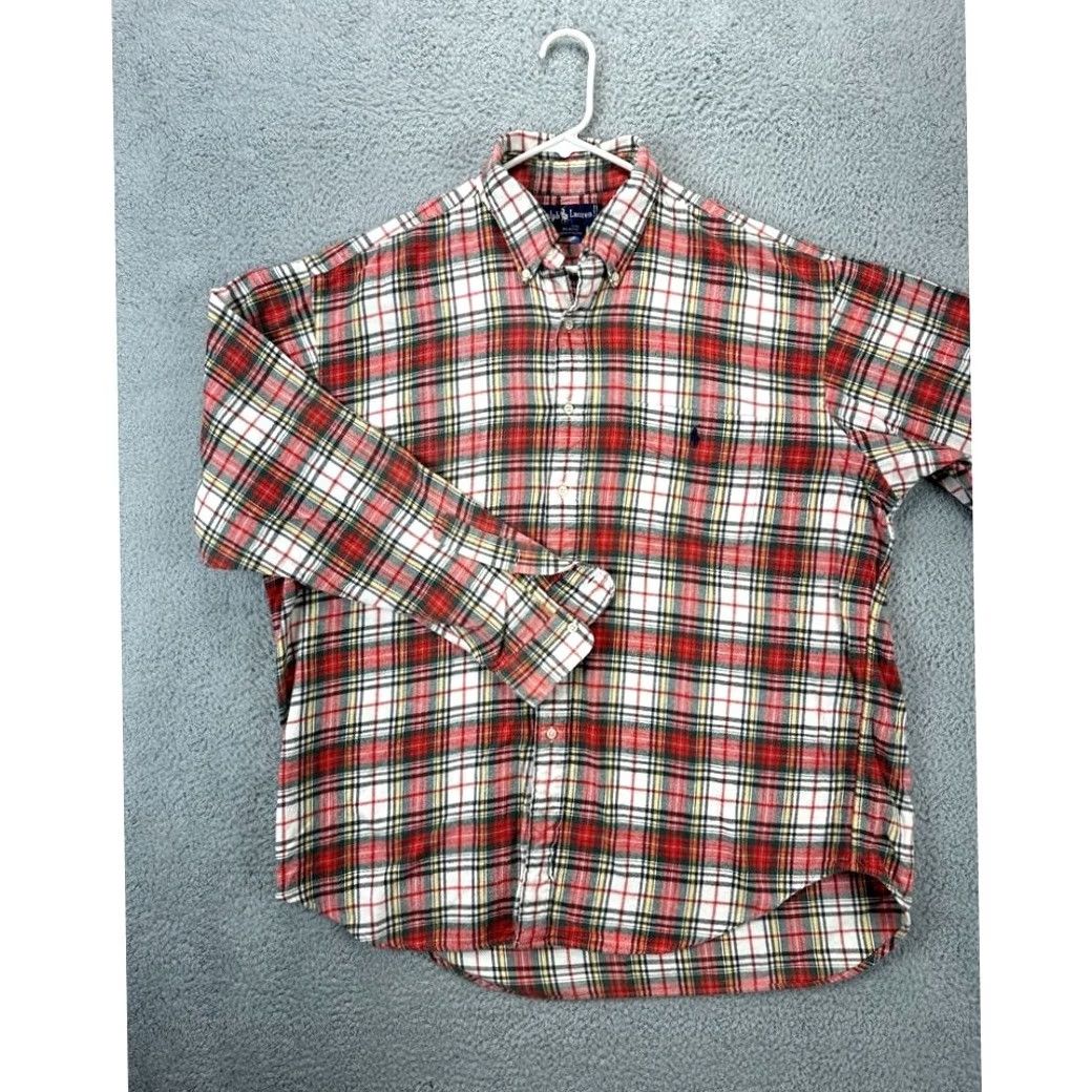 Ralph Lauren Ralph Lauren Blaire Button-Down Shirt Mens XL Red Madras Plaid Long Sleeve Pony Size US XL / EU 56 / 4 - 3 Thumbnail