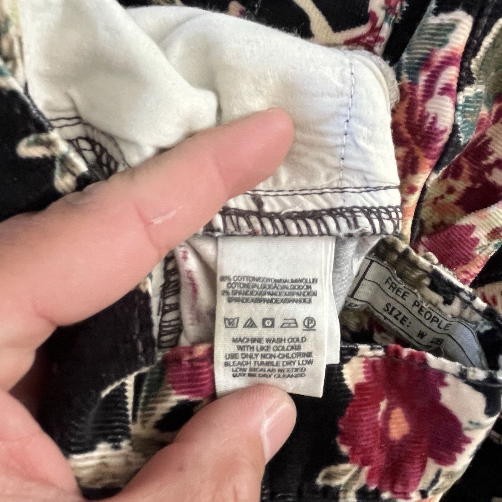 Under Armour Free People Floral Corduroy Pants jeans Casual Everyday Size 28" / US 6 / IT 42 - 6 Thumbnail