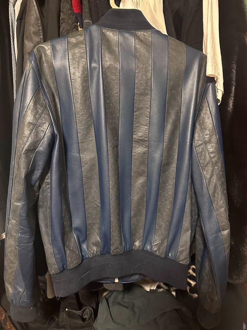 Versace Versace Ostrich striped leather jacket Size US M / EU 48-50 / 2 - 2 Thumbnail