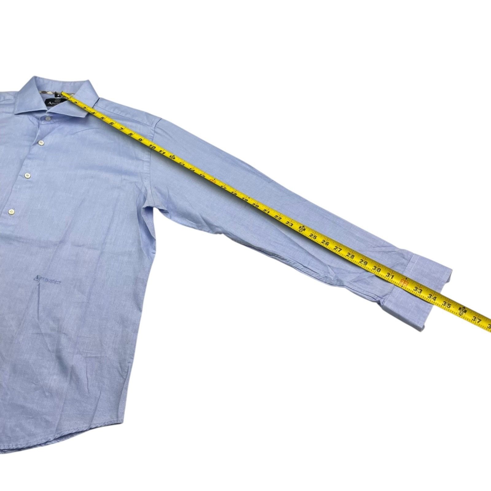 Aquascutum Aquascutum Men's 100% Cotton Dress Shirt Blue • Size 42 | 16 Size US L / EU 52-54 / 3 - 8 Thumbnail