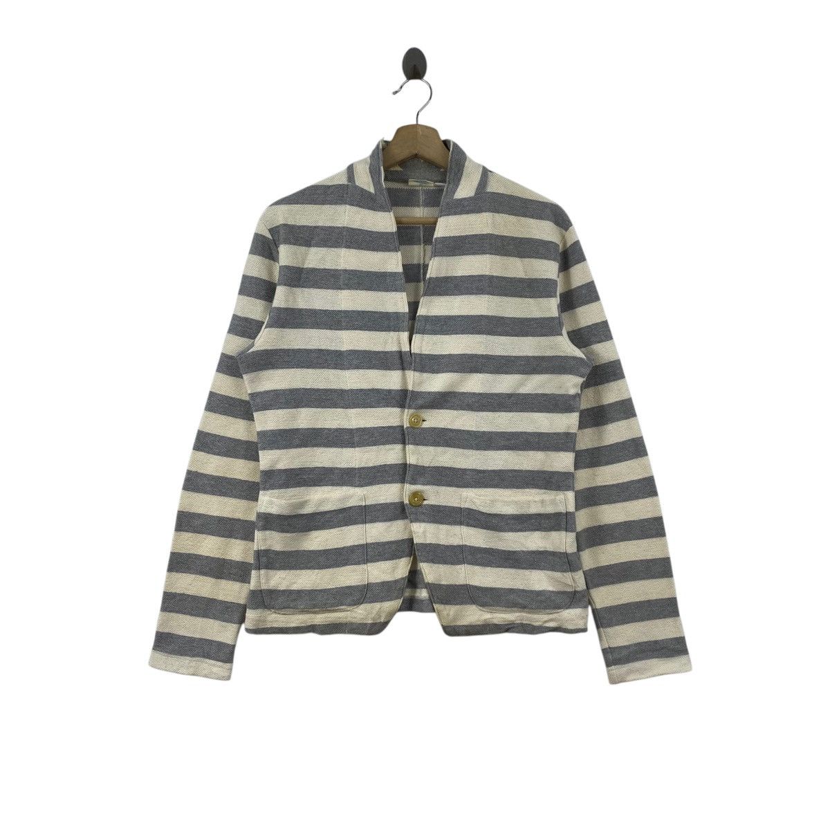 ABAHOUSE × Japanese Brand MYSELF ABAHOUSE Japanese Brand Stripes Coat Jacket Size US S / EU 44-46 / 1 - 1 Thumbnail