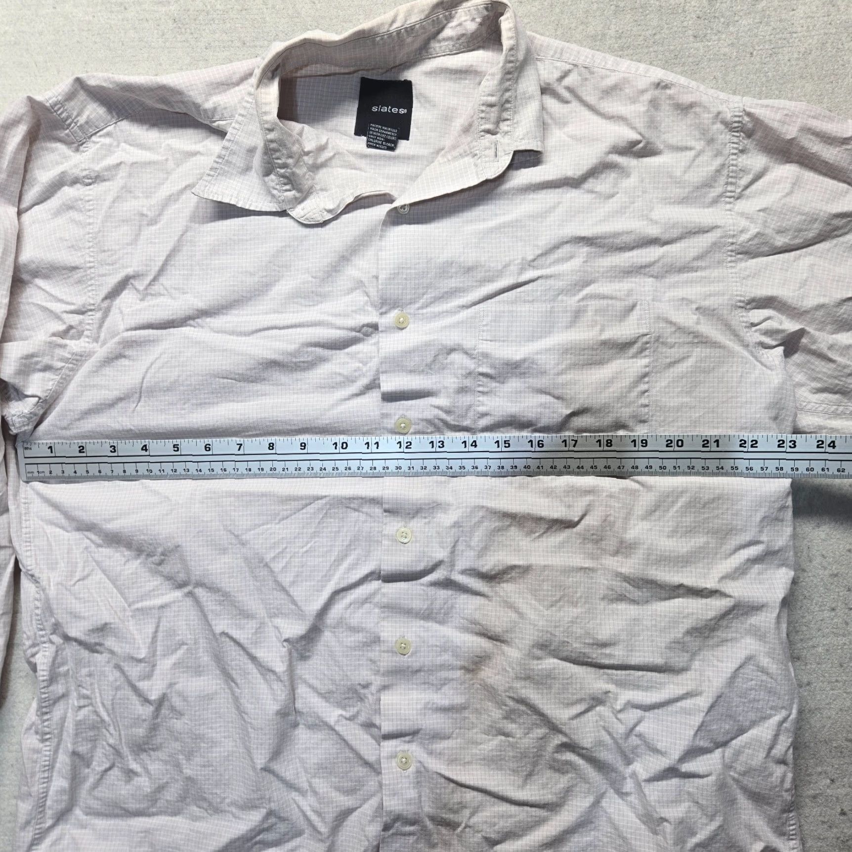 Vintage Slates Shirt Long Sleeve Mens L White Check Button-Up Fashion, Classic, Preppy Size US L / EU 52-54 / 3 - 4 Thumbnail