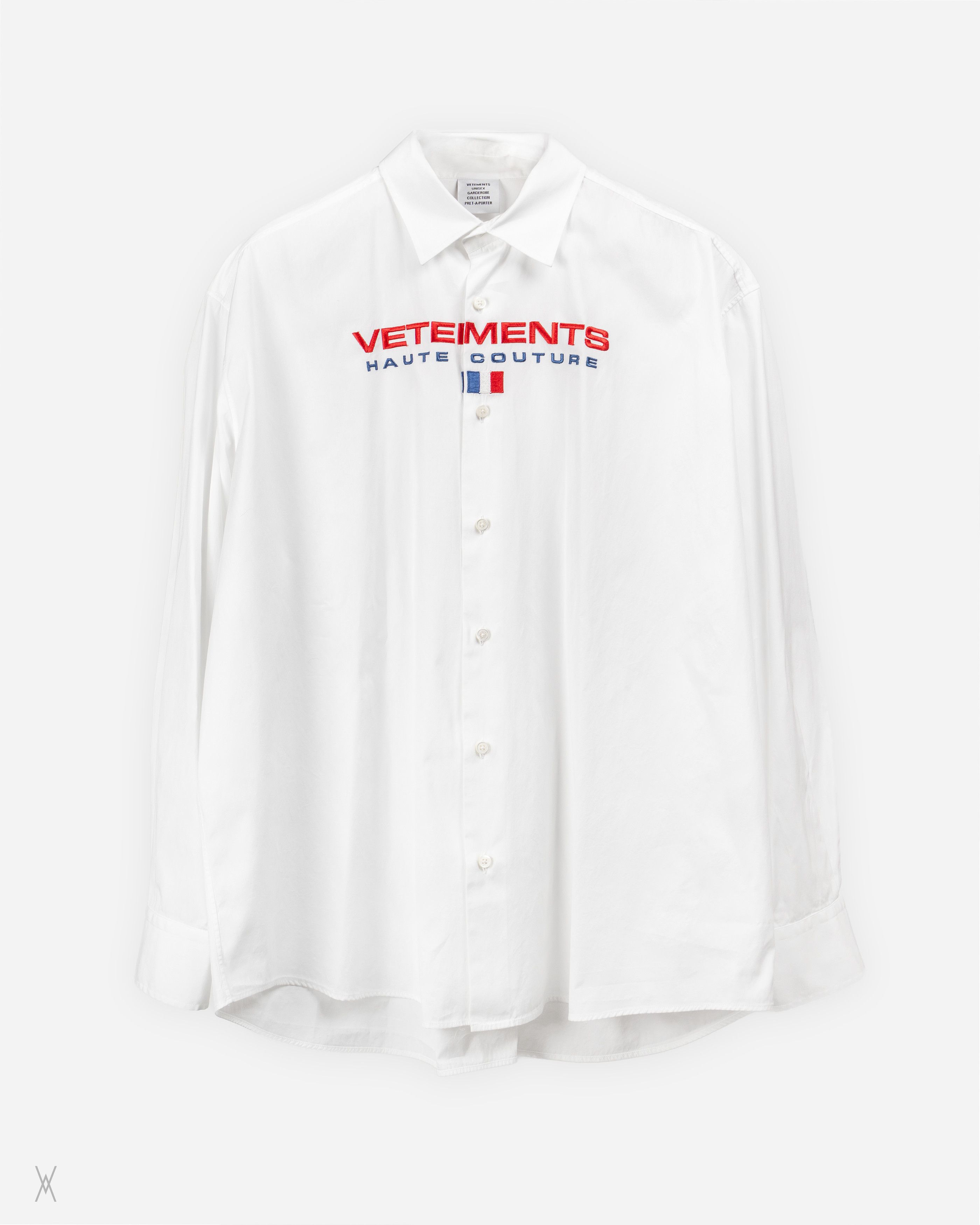 Vetements white button-up shirt/overshirt