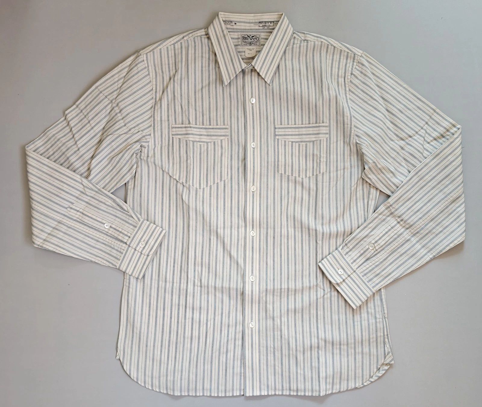 RRL Ralph Lauren Double RL Striped Dobby Shirt GLOBAL SHIPPING T 9102 Size US M / EU 48-50 / 2 - 2 Thumbnail