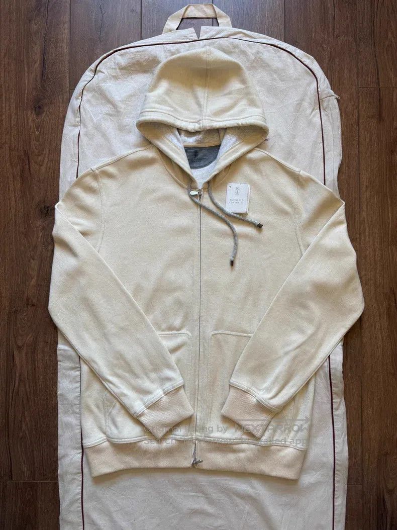 Brunello Cucinelli Brunello Cucinelli Autumn/Winter Cashmere and Cotton Hoode Size US XL / EU 56 / 4 - 1 Thumbnail