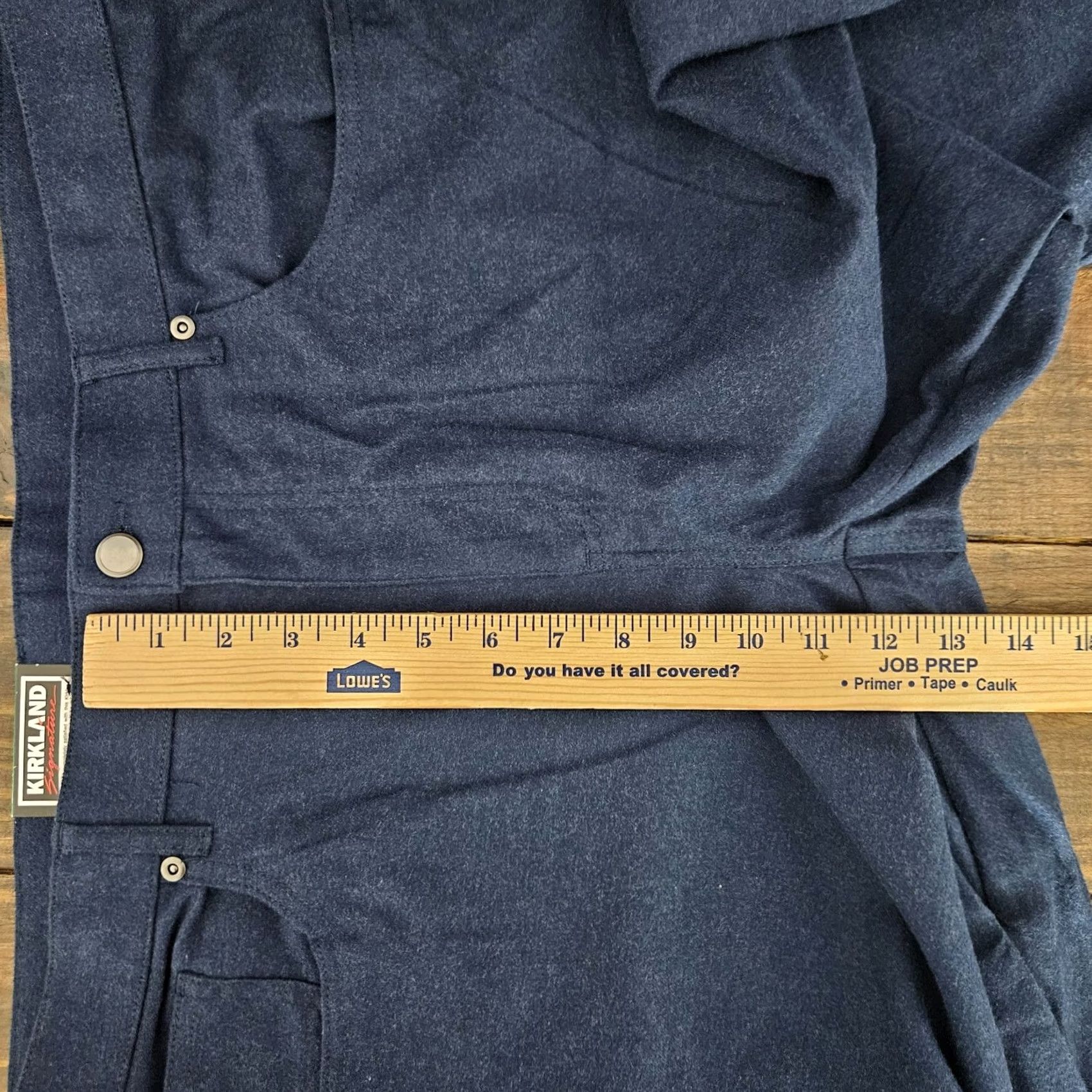Kirkland Signature Pants Mens 38x29 Blue Flannel Cotton Stretch Dress Pants New, Men's — image 4 of 6