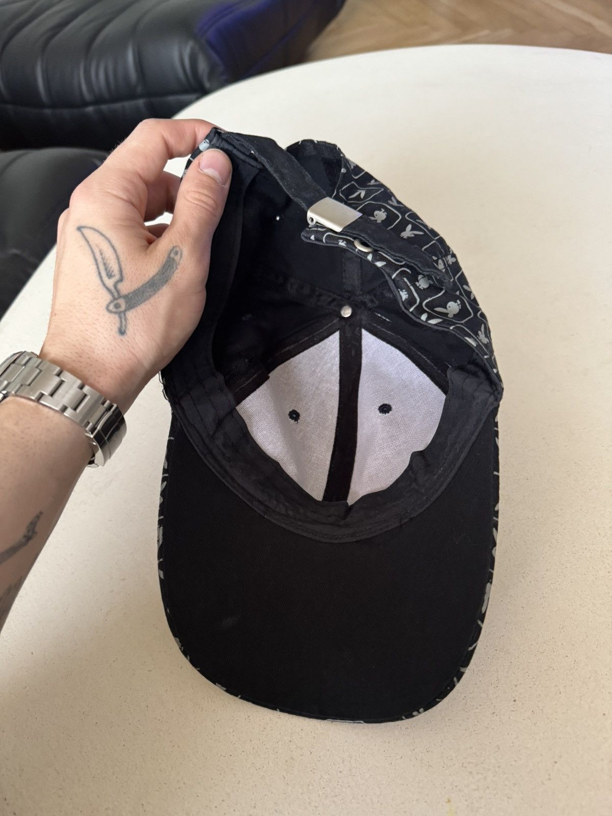 Vintage Vintage Playboy Dior Vibe Monogram Logo Dad Hat Black Sexy Size ONE SIZE - 2 Thumbnail