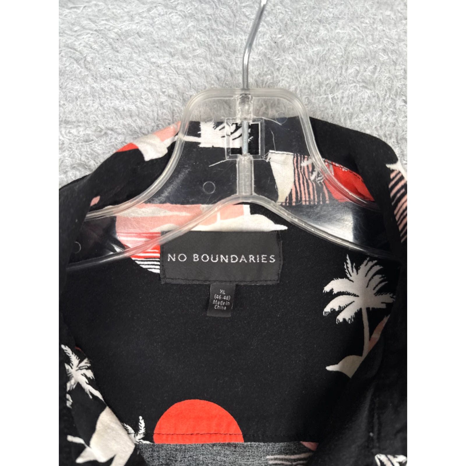 Vintage No Boundaries Shirt Men XL Black Sunset AOP 100% Rayon Hawaiian Beach Vacation Party/Cocktail Spring Summer Fall Winter Casual Size US XL / EU 56 / 4 - 7 Thumbnail