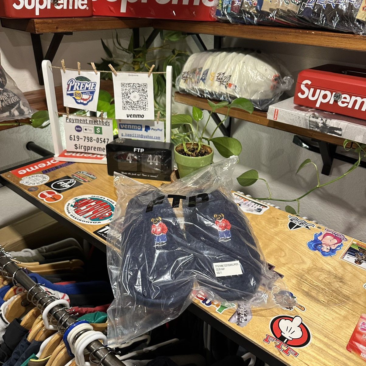 Fuck The Population Ftp bear slippers (navy) 11m Size US 11 / EU 44 - 1 Thumbnail