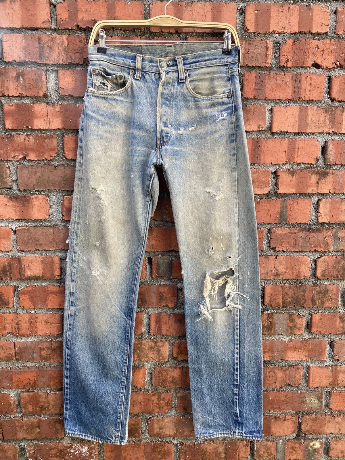 Levi's Vintage Clothing W30x32 vintage levi's redline distressed ripped jeans USA Size US 30 / EU 46 - 1 Thumbnail