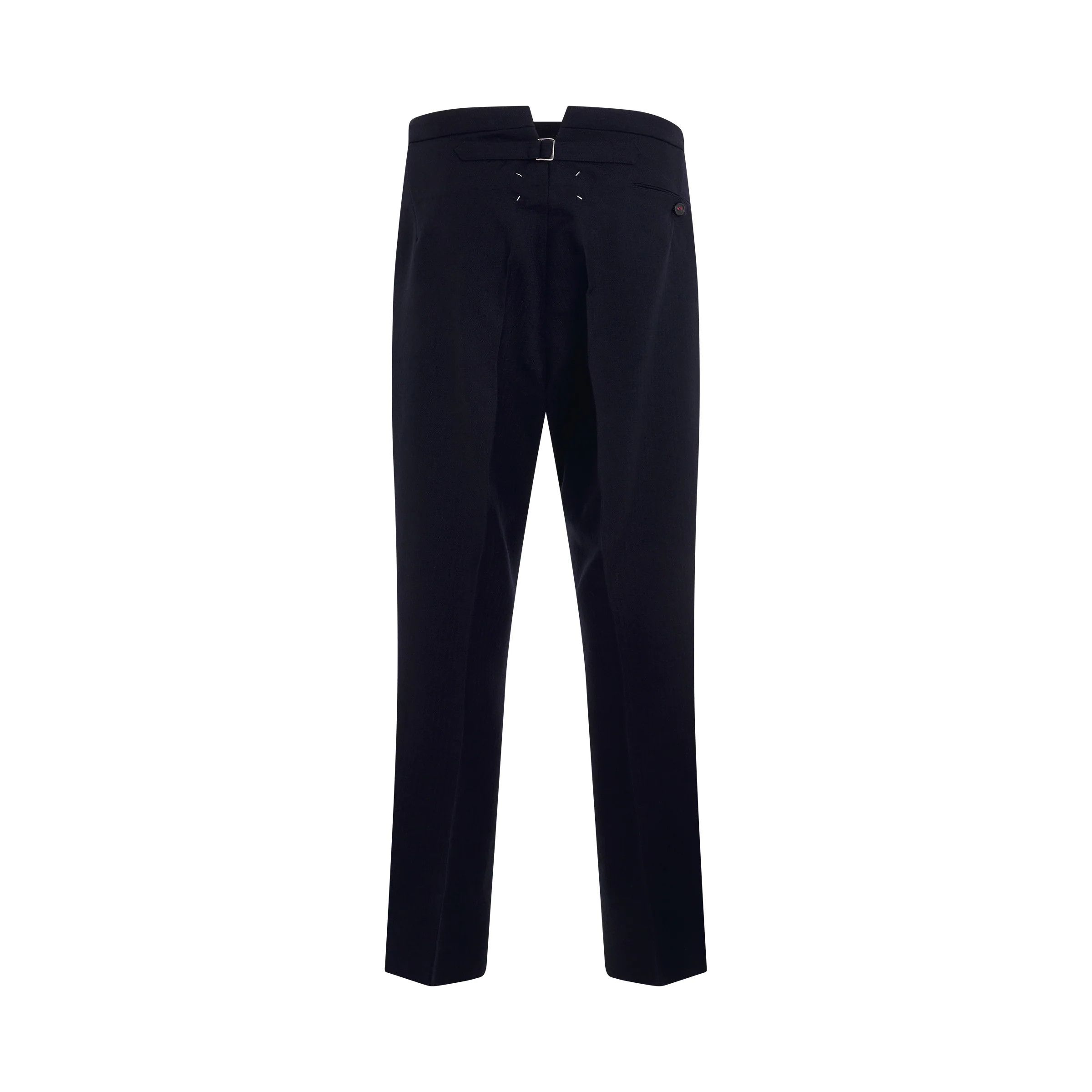 Maison Margiela o1mris0824 Herringbone Trouser in Navy Size US 32 / EU 48 - 3 Thumbnail