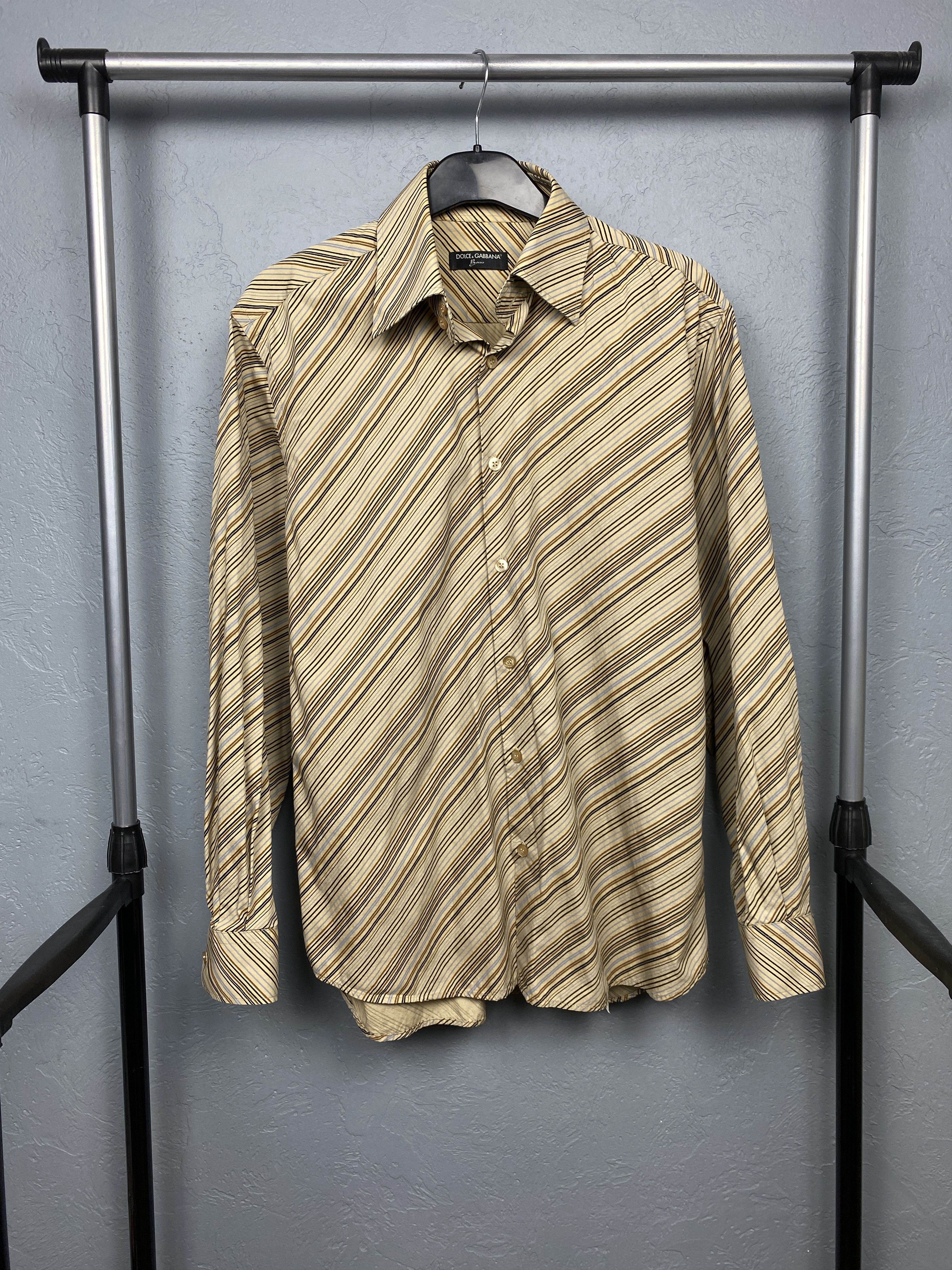 Dolce & Gabbana × Vintage Dolce & Gabbana Vintage Mens Striped Long Sleeve Shirt Size US M / EU 48-50 / 2 - 1 Thumbnail