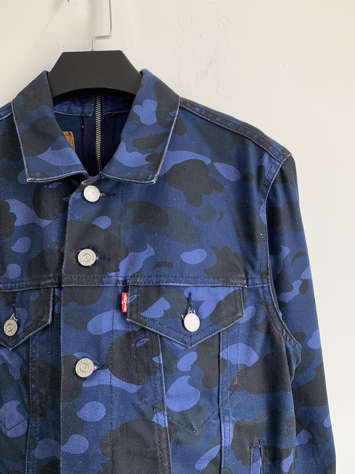 Bape Levis x Bape Blue Camo Trucker Jacket Size US XS / EU 42 / 0 - 14 Thumbnail