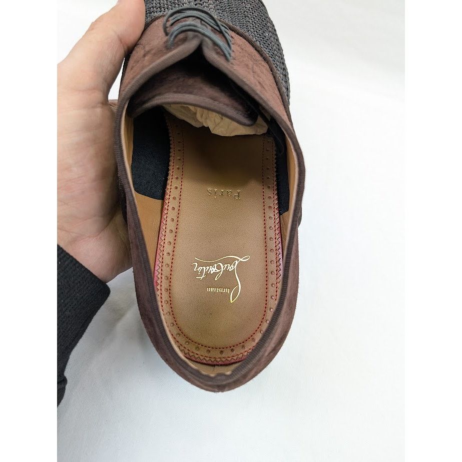 Christian Louboutin o1rshd1 Patent Calf Tresse Provence Lace Up Shoes Dark Brown Size US 11.5 / EU 44-45 - 13 Thumbnail