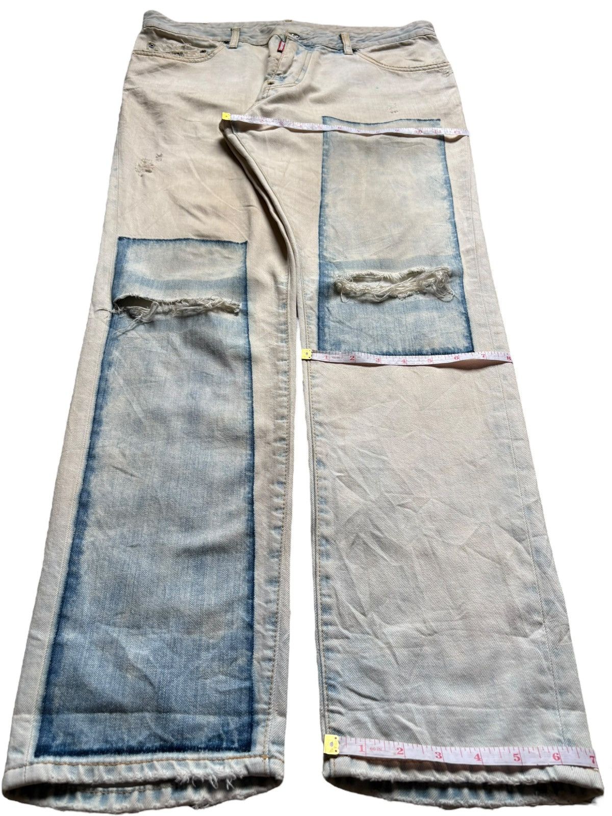 Dsquared2 Vintage Italy Dsquared2 Bleach Acid Wash Distress Rip Jeans Size US 35 - 14 Thumbnail