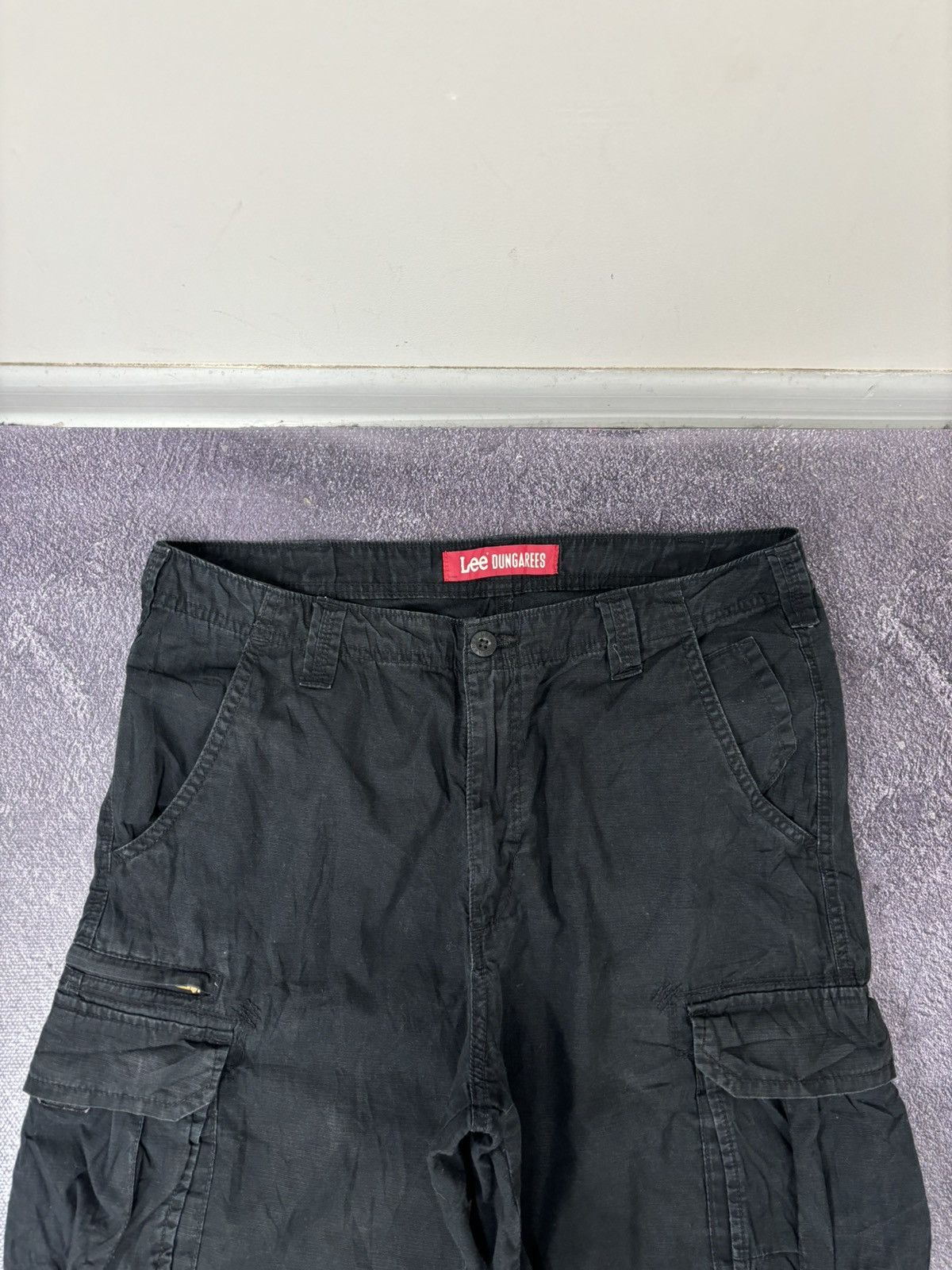Lee Vintage Lee Dungarees Y2K Military Hype Black Cargo Shorts Size US 34 / EU 50 - 9 Thumbnail