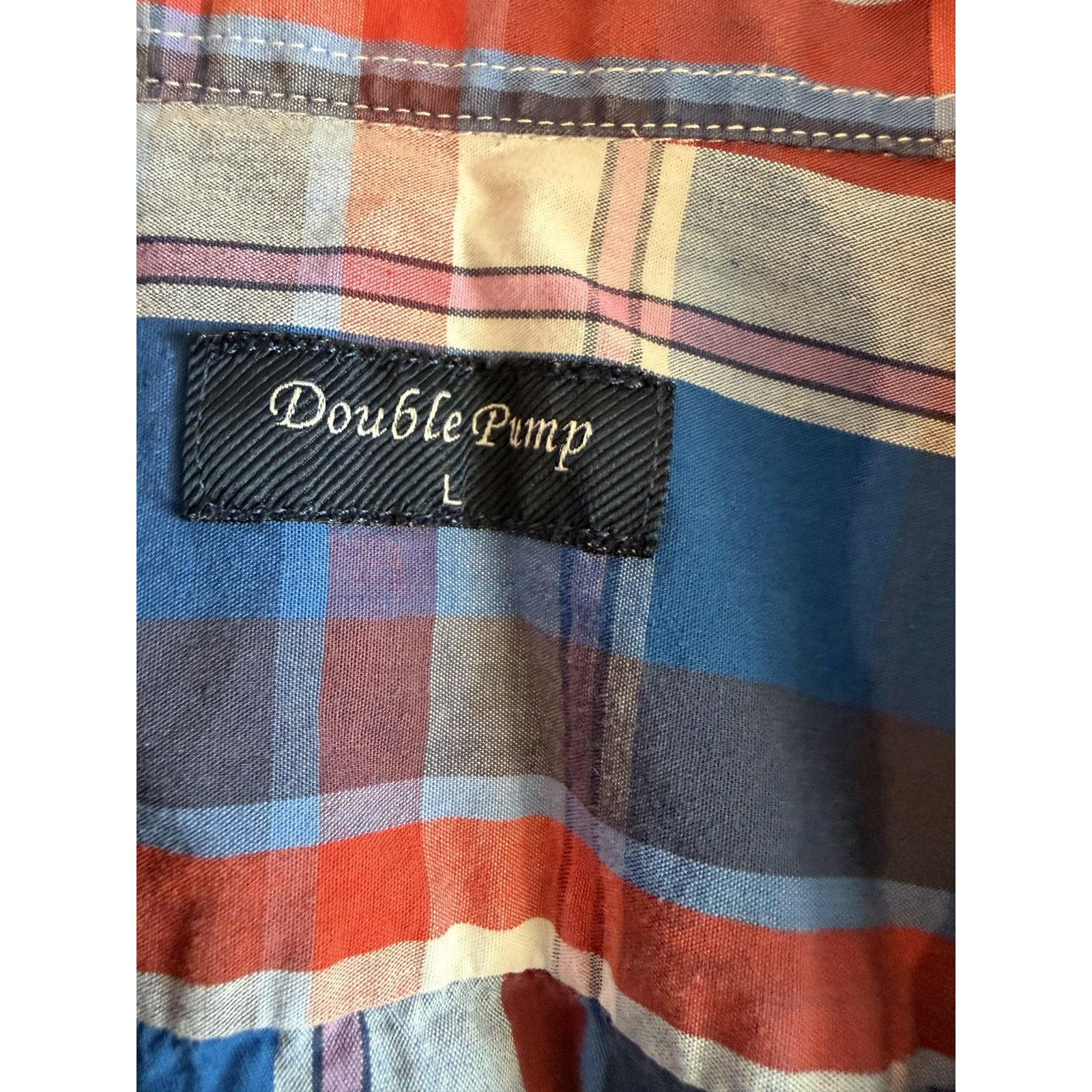 Other Double Pump Mens Plaid Western Large Snap Front LS Size US L / EU 52-54 / 3 - 3 Thumbnail