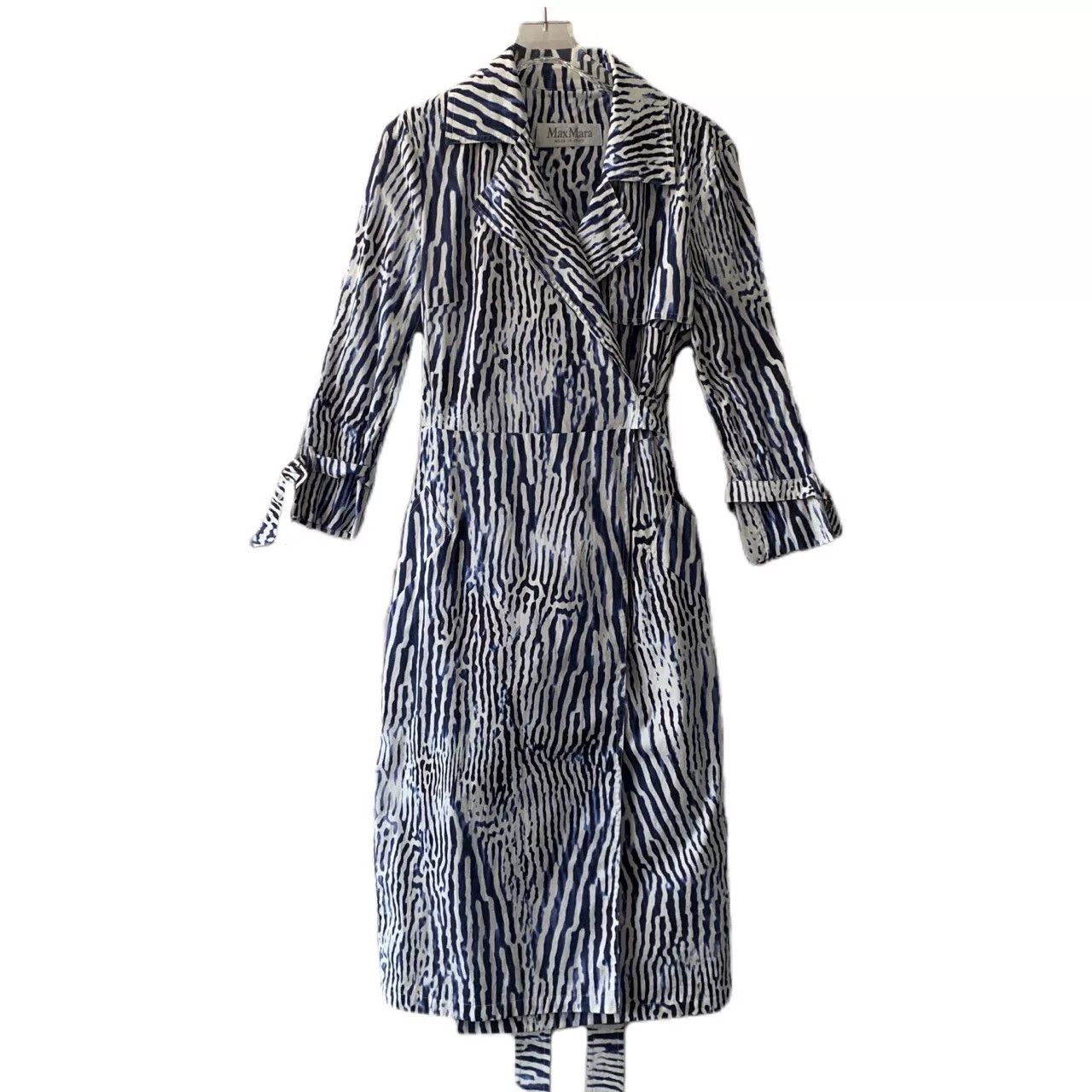 Max Mara maxmara striped belted dress in blue Size US M / EU 48-50 / 2 - 1 Thumbnail