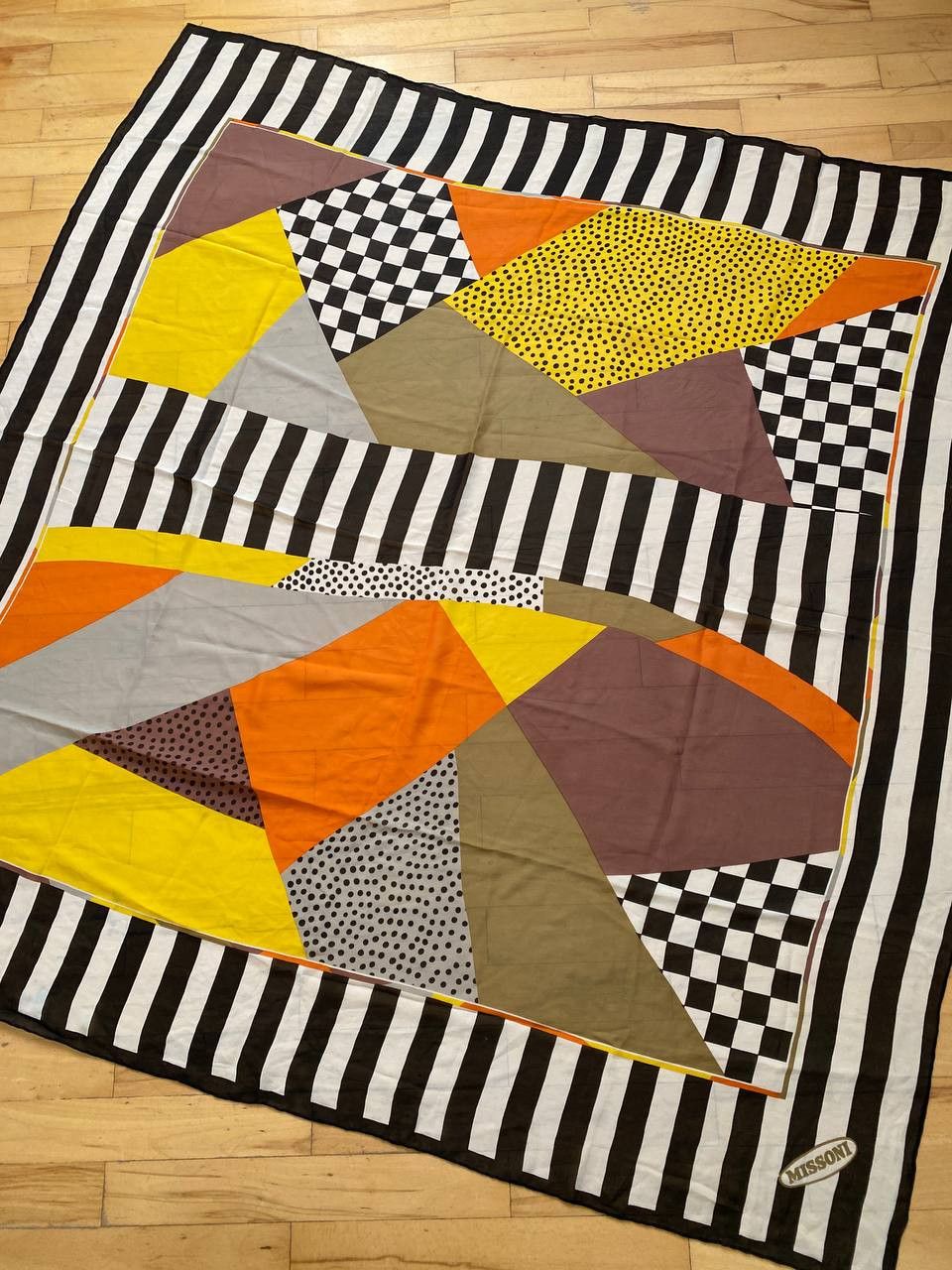 Missoni Vintage Missoni Geometric Print Silk Shawl Scarf Size ONE SIZE - 3 Thumbnail