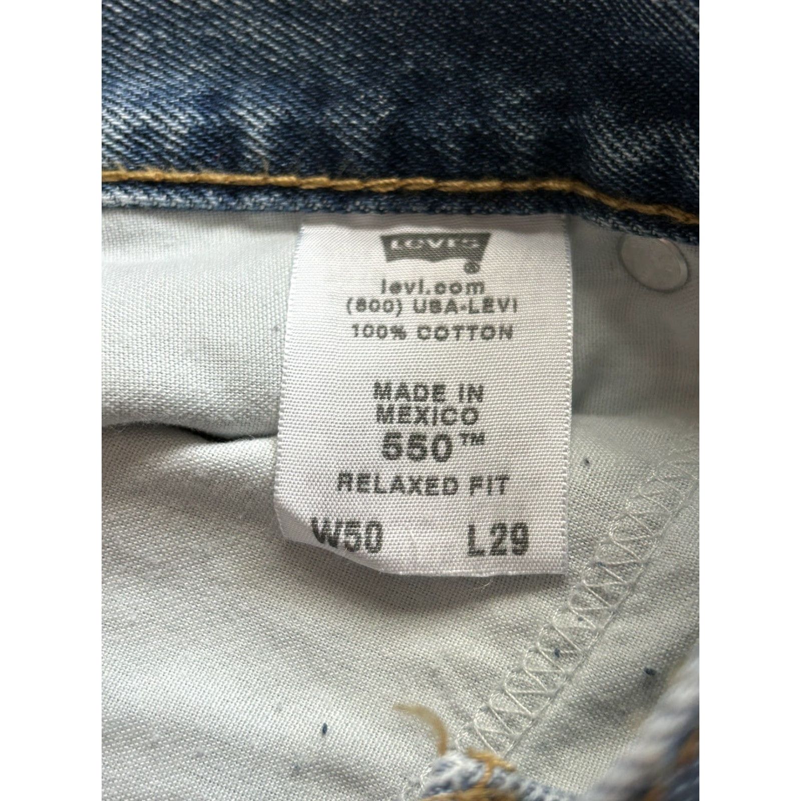 Levi's Levi’s 550 Relaxed Fit Jeans Mens 50x29 Size US 34 / EU 50 - 4 Thumbnail