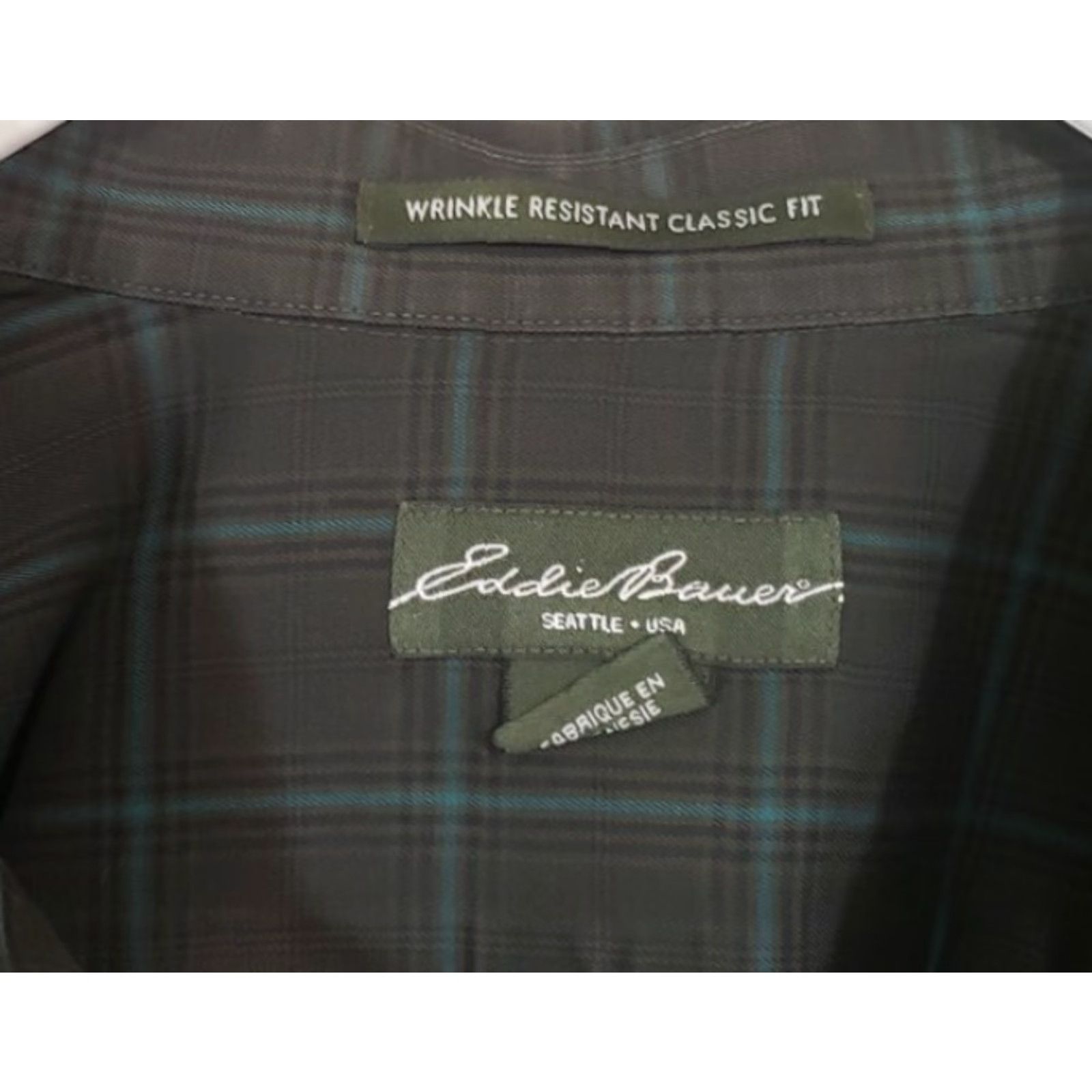 Eddie Bauer Eddie Bauer Shirt Men's 2XL Button Up Classic Fit Wrinkle Free Plaid Purple Gray XS? Size US XXL / EU 58 / 5 - 3 Thumbnail