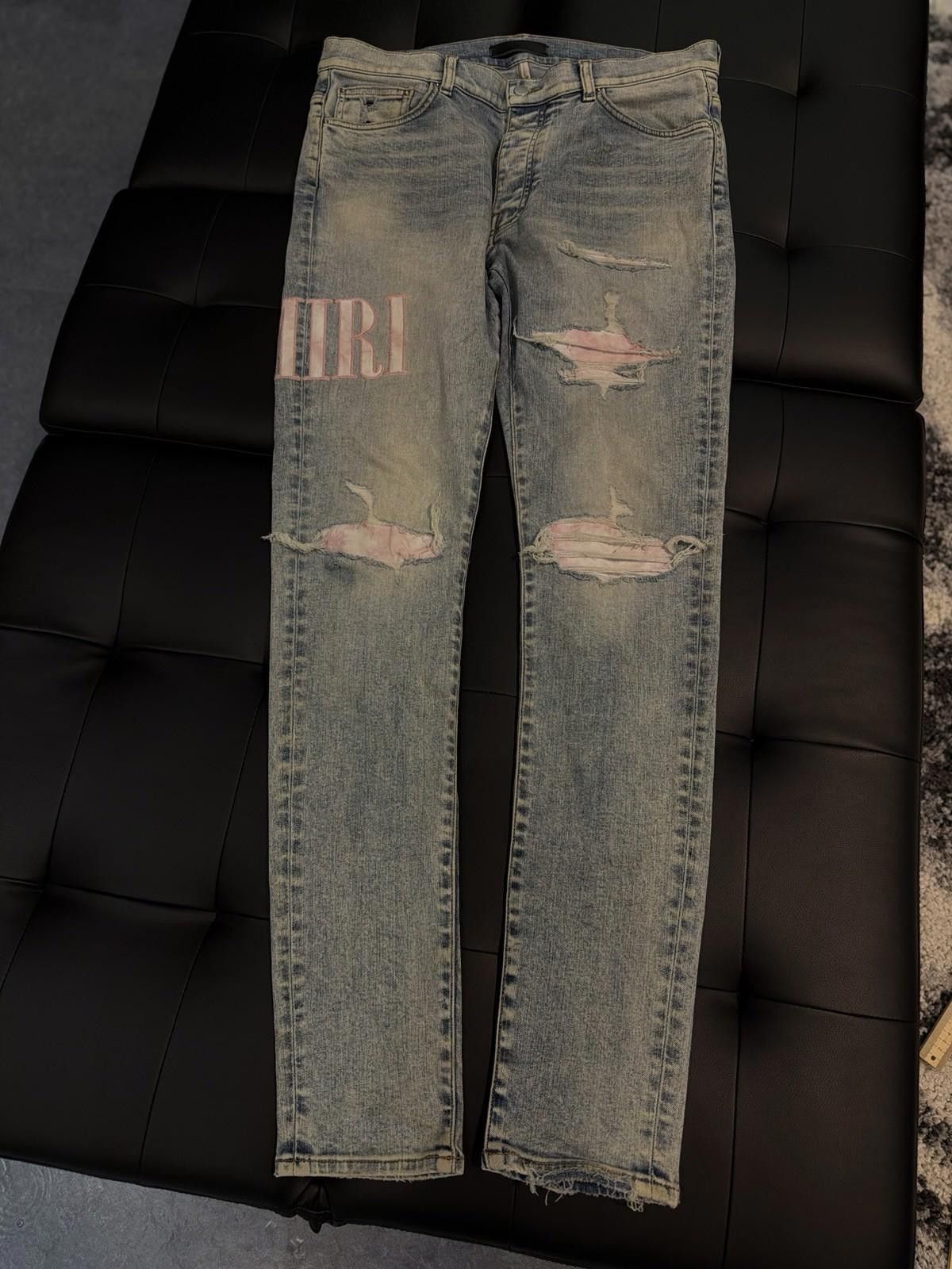 Amiri Size 34 - Amiri Blue Pink Leg Logo Jeans Small Stain Size US 34 / EU 50 - 2 Thumbnail