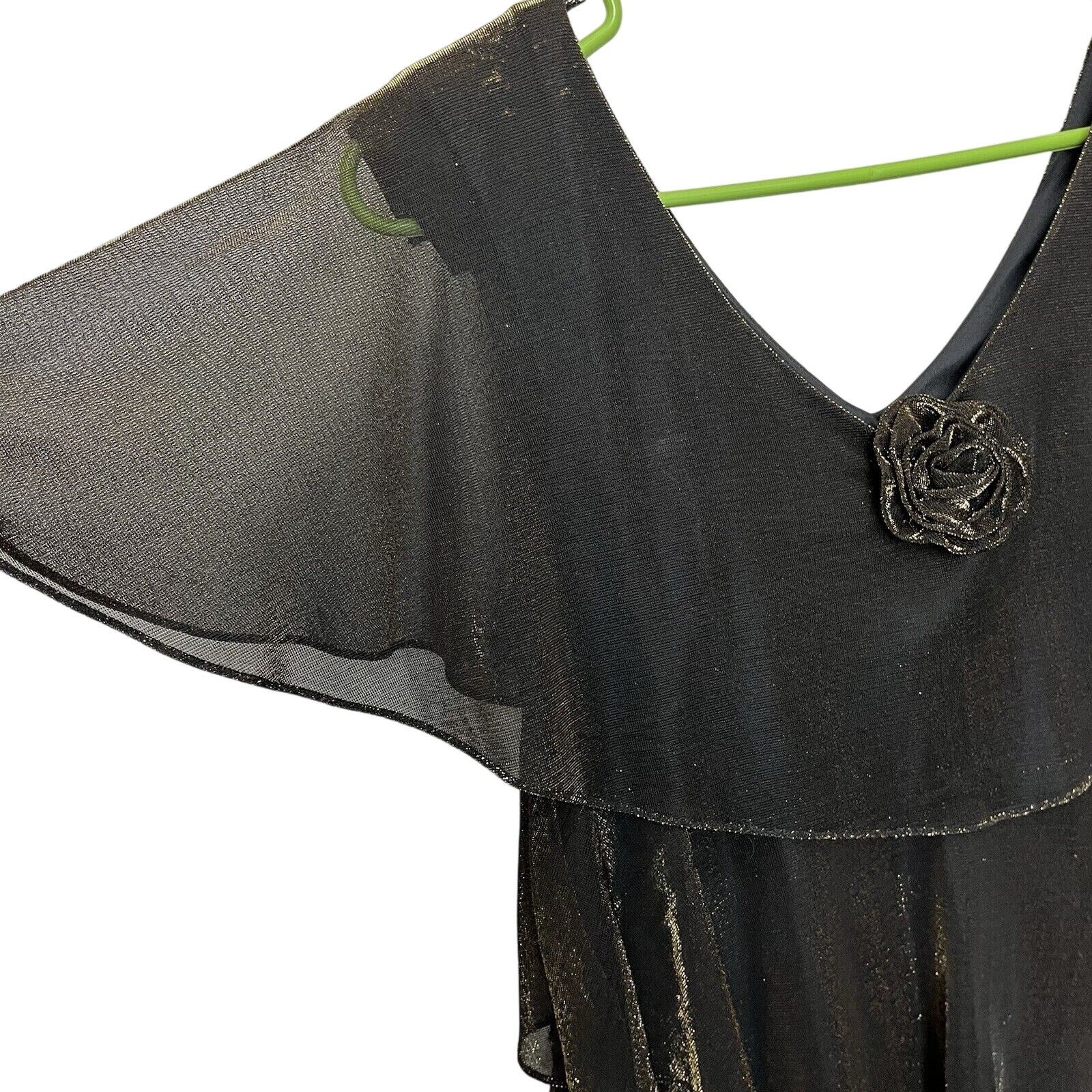 Vintage Patra | Vintage Tiered Metallic Caplet Cocktail Dress Sz 10 Size L / US 10 / IT 46 - 4 Thumbnail
