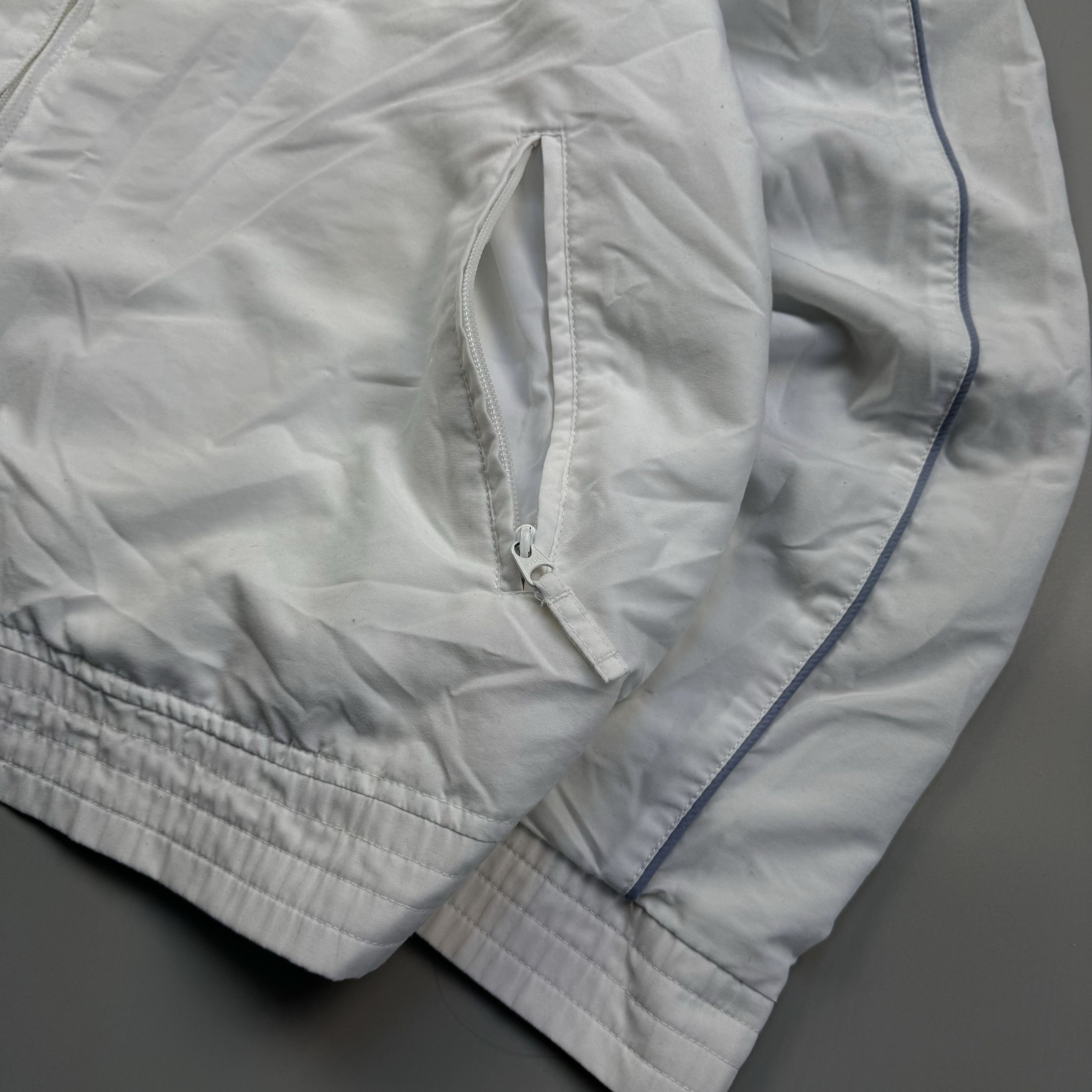 Fred Perry × Vintage FRED PERRY WHITE NYLON VINTAGE TRACK BOMBER ZIP JACKET Size US XL / EU 56 / 4 - 4 Thumbnail